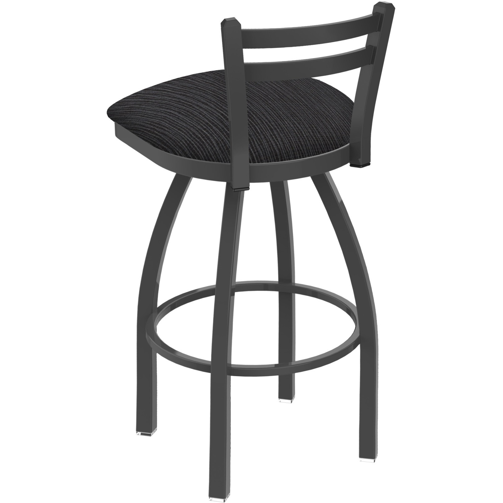 411 Jackie 30" Low Back Swivel Bar Stool with Pewter Finish and Graph Anchor Seat