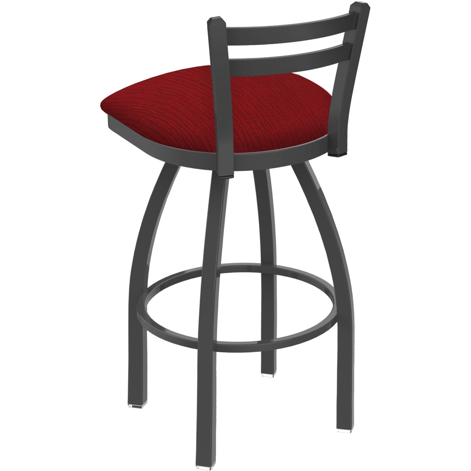 411 Jackie 30" Low Back Swivel Bar Stool with Pewter Finish and Graph Ruby Seat