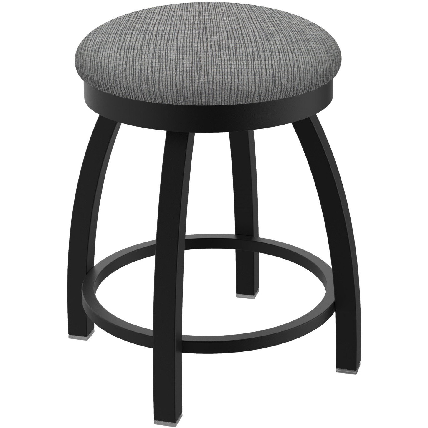 802 Misha 18" Swivel Vanity Stool with Black Wrinkle Finish and Graph Alpine Seat