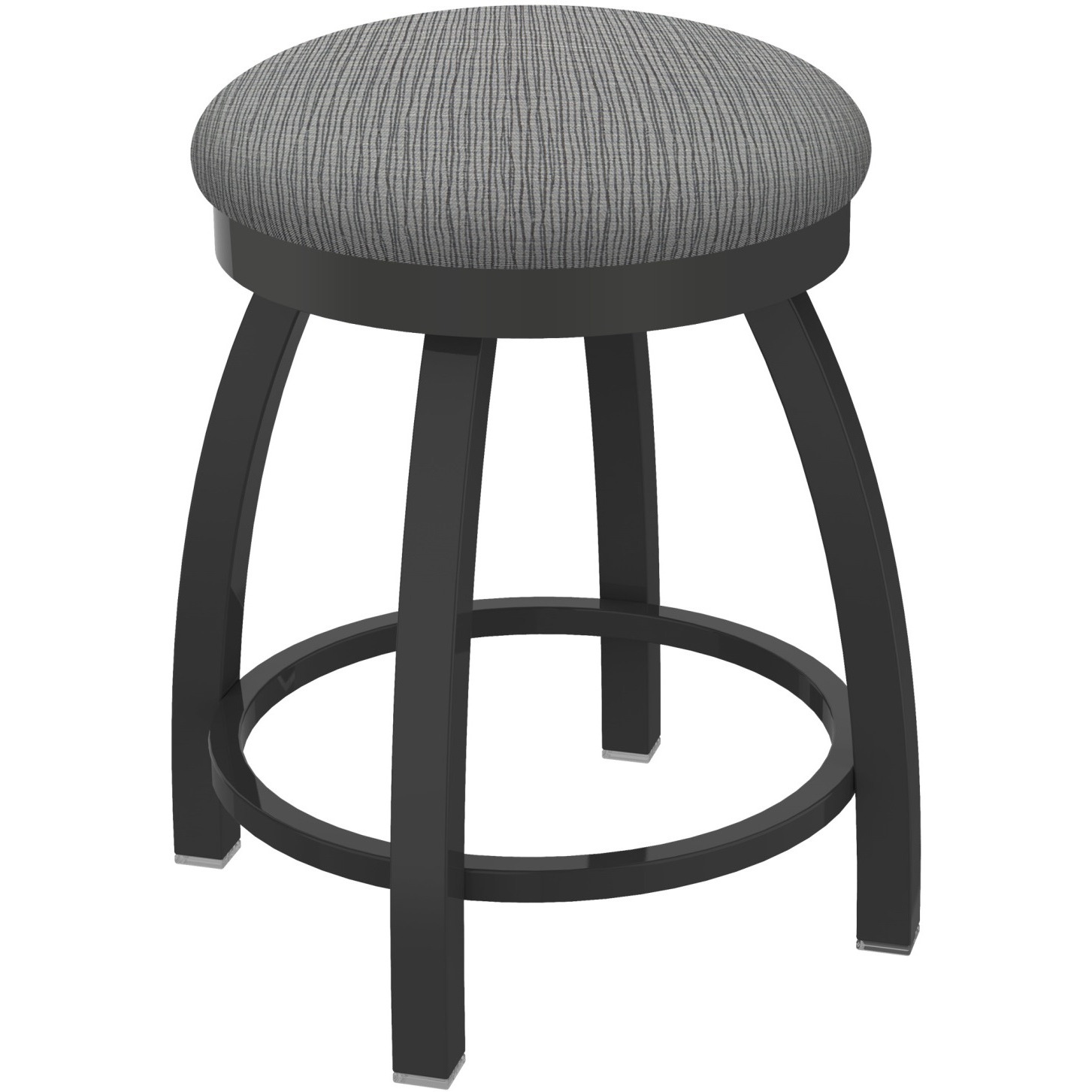 802 Misha 18" Swivel Vanity Stool with Pewter Finish and Graph Alpine Seat