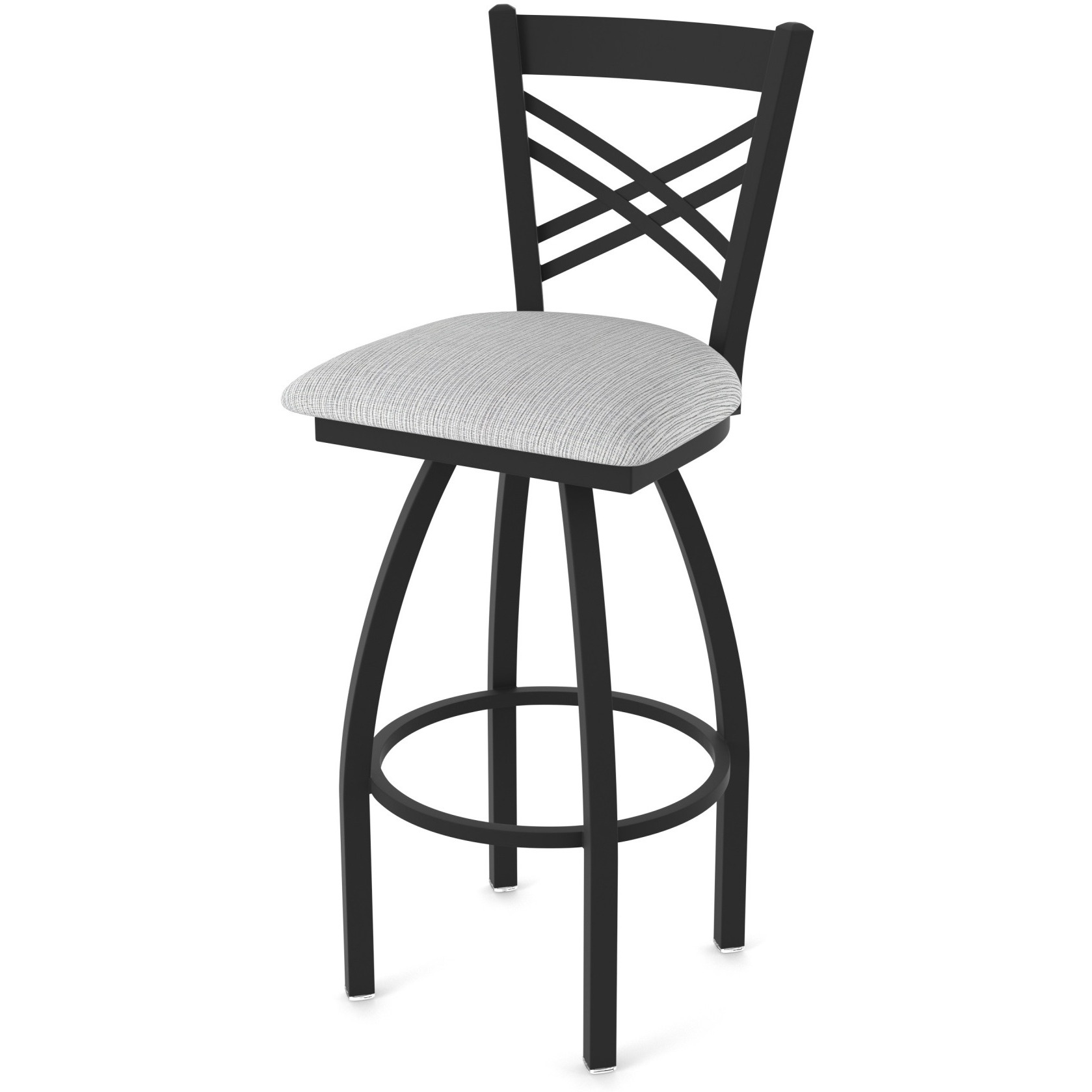 820 Catalina 30" Swivel Bar Stool with Black Wrinkle Finish and Graph Alpine Seat