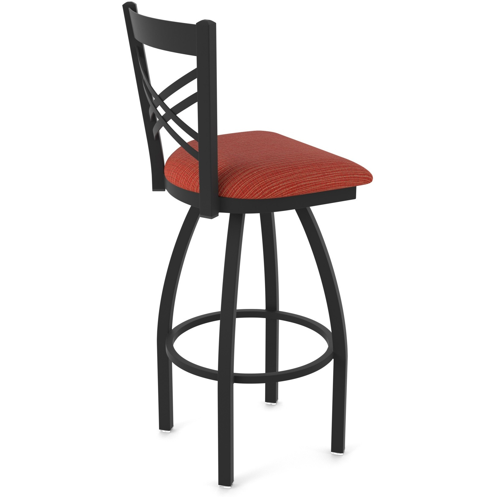 820 Catalina 30" Swivel Bar Stool with Black Wrinkle Finish and Graph Poppy Seat