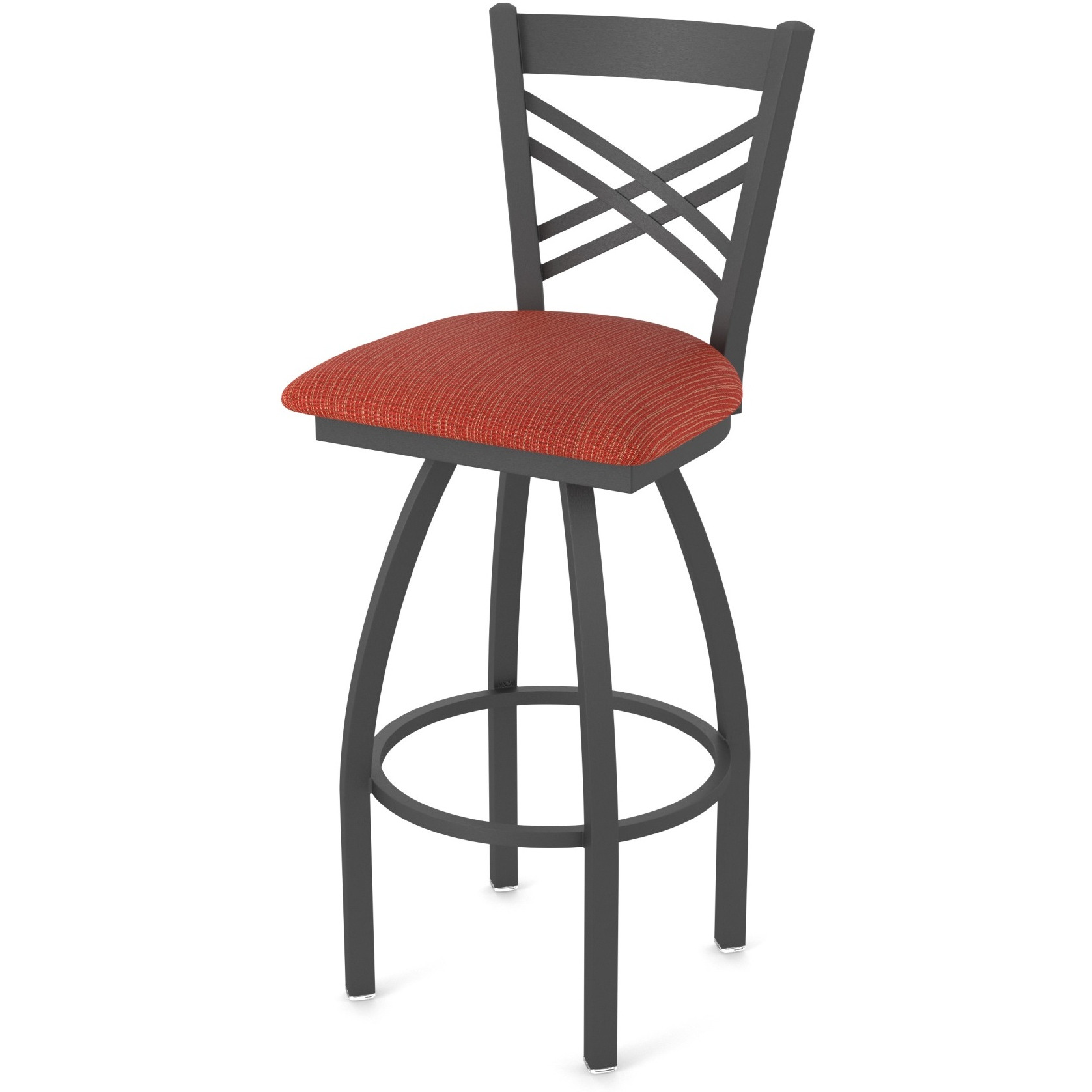 820 Catalina 30" Swivel Bar Stool with Pewter Finish and Graph Poppy Seat