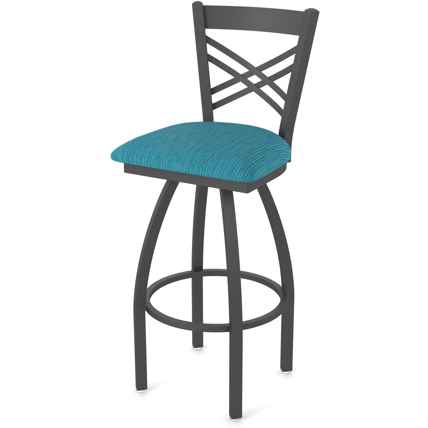 820 Catalina 30" Swivel Bar Stool with Pewter Finish and Graph Tidal Seat
