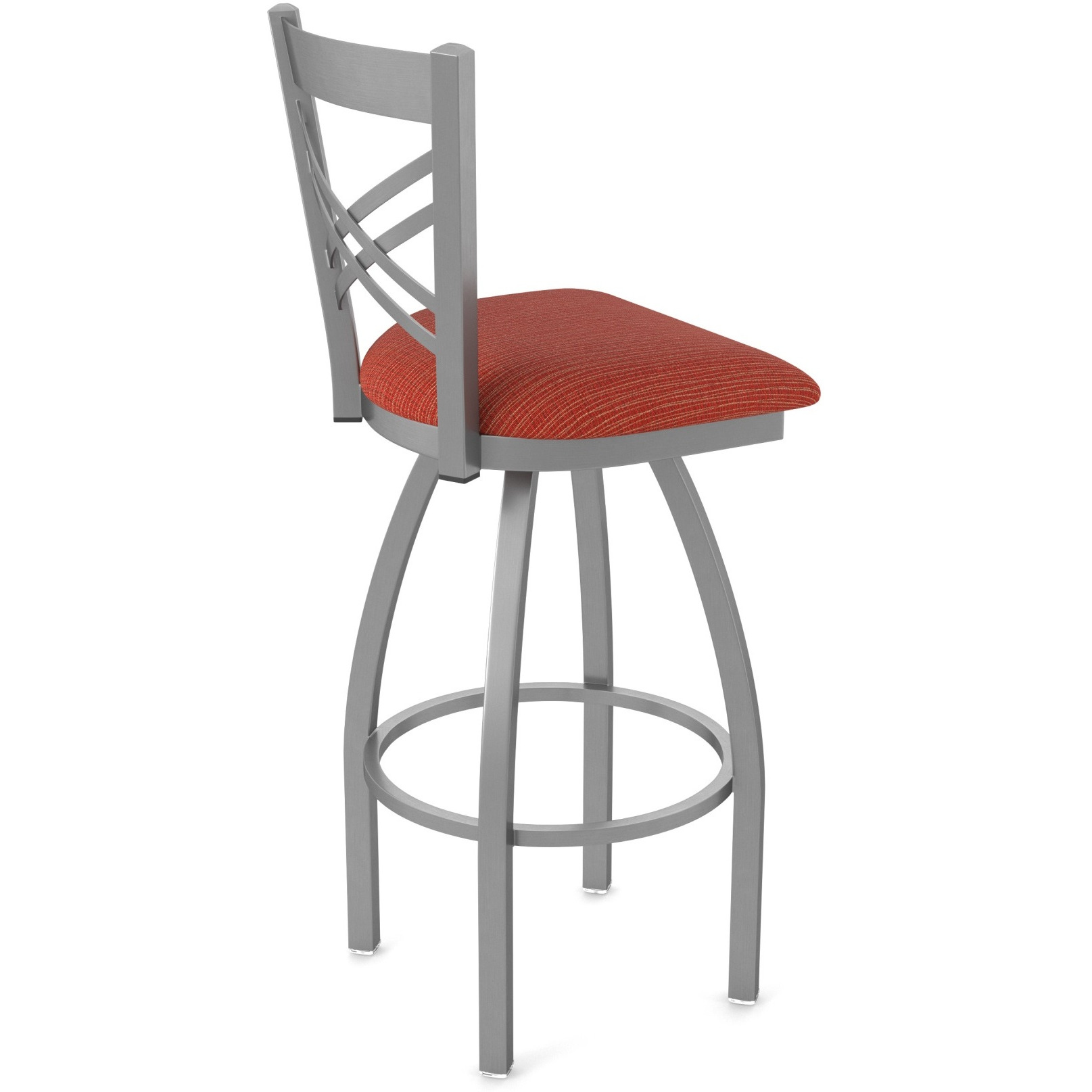 820 Catalina Stainless Steel 30" Swivel Bar Stool with Graph Poppy Seat