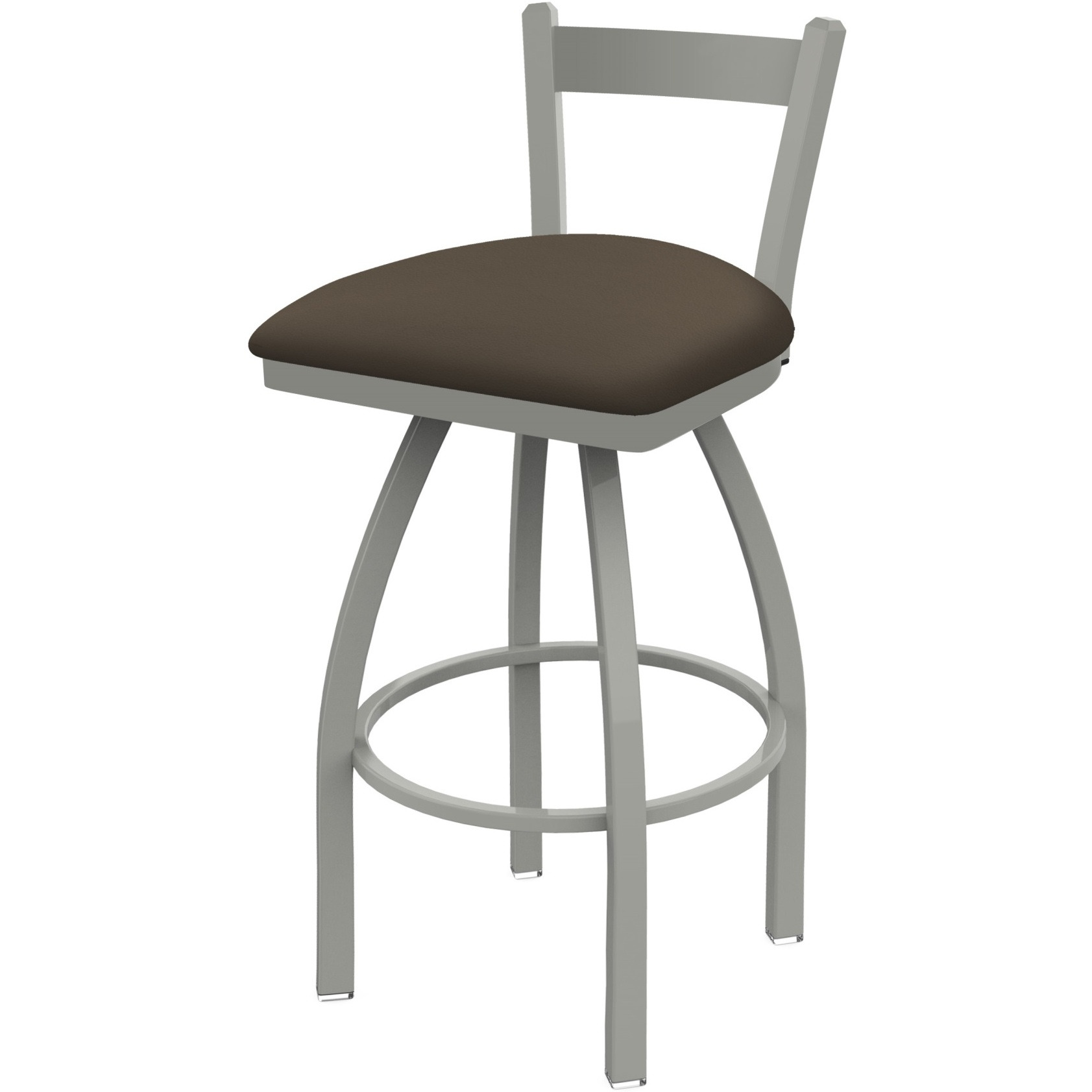 821 Catalina 25" Low Back Swivel Counter Stool with Anodized Nickel Finish and Canter Earth Seat