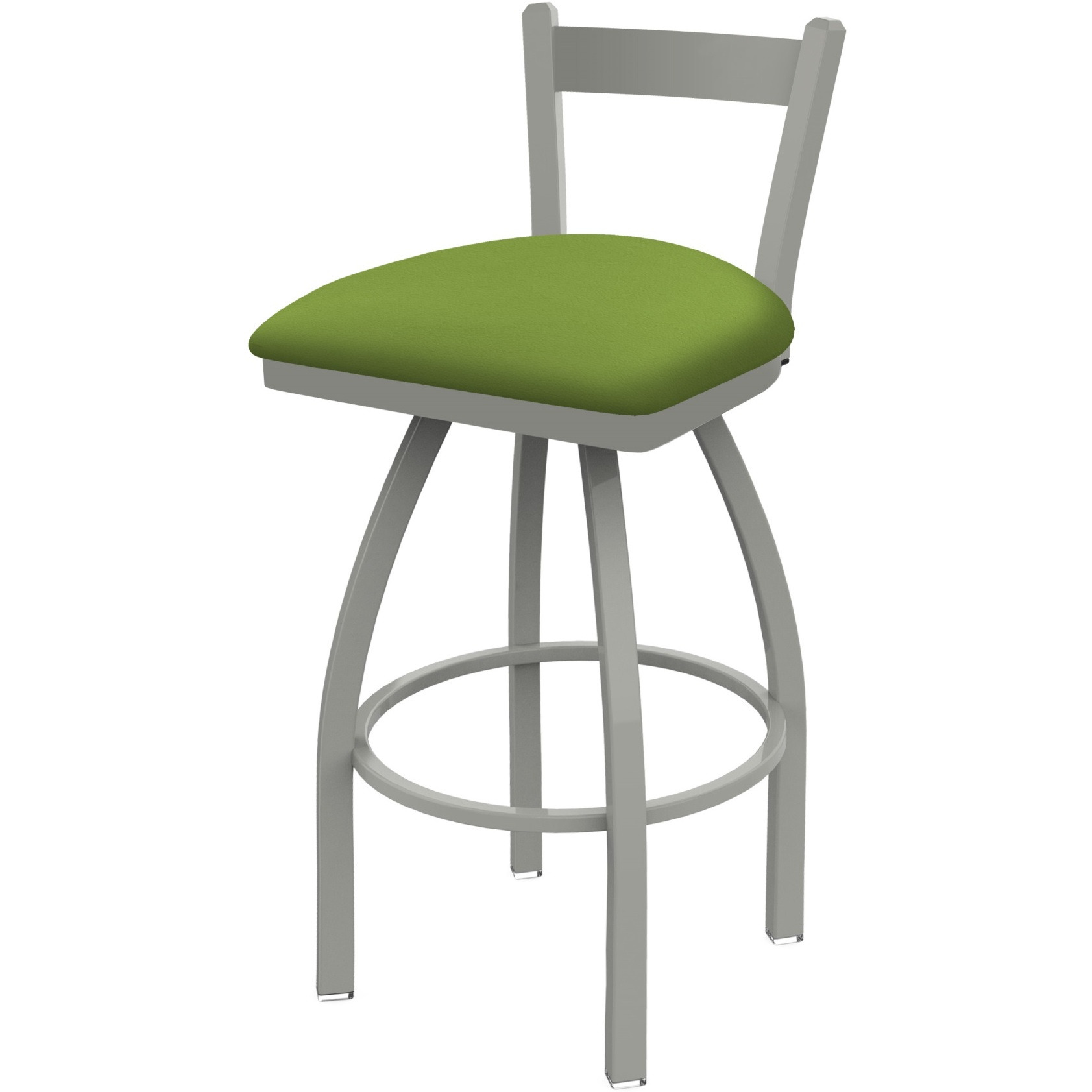 821 Catalina 25" Low Back Swivel Counter Stool with Anodized Nickel Finish and Canter Kiwi Green Seat