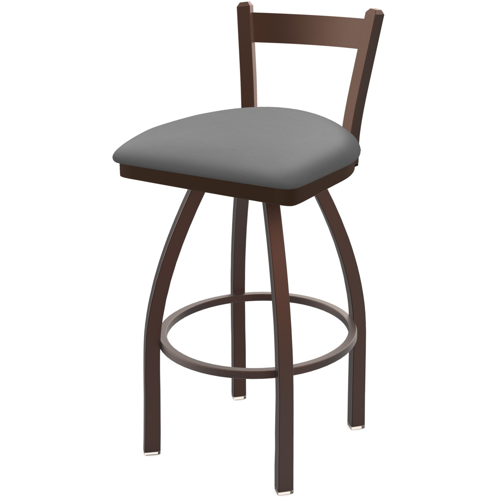 821 Catalina 25" Low Back Swivel Counter Stool with Bronze Finish and Canter Folkstone Grey Seat