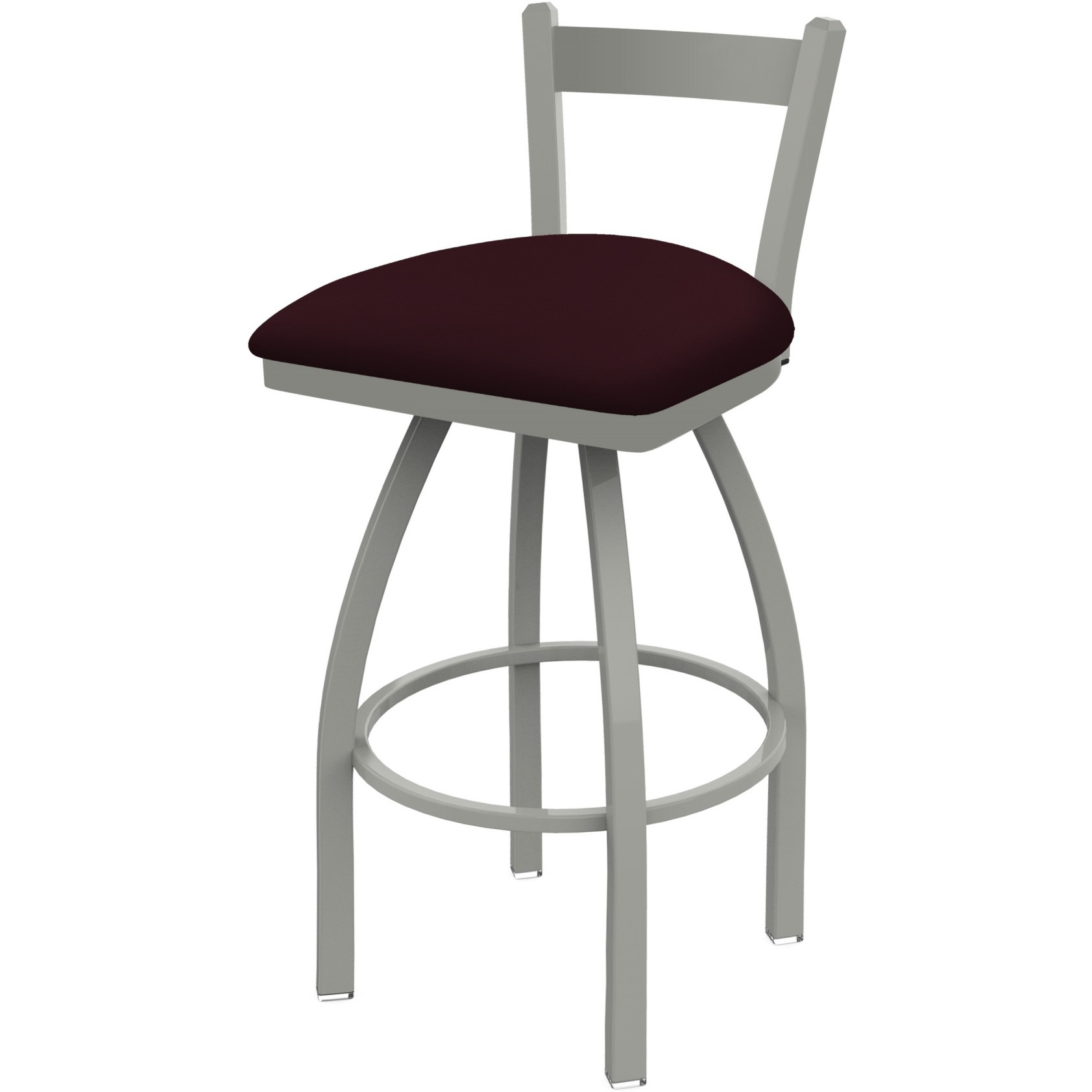 821 Catalina 30" Low Back Swivel Bar Stool with Anodized Nickel Finish and Canter Bordeaux Seat