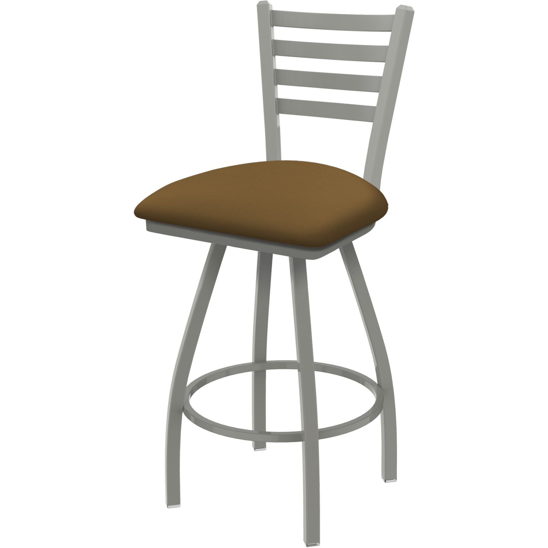 XL 410 Jackie 25" Swivel Counter Stool with Anodized Nickel Finish and Canter Saddle Seat