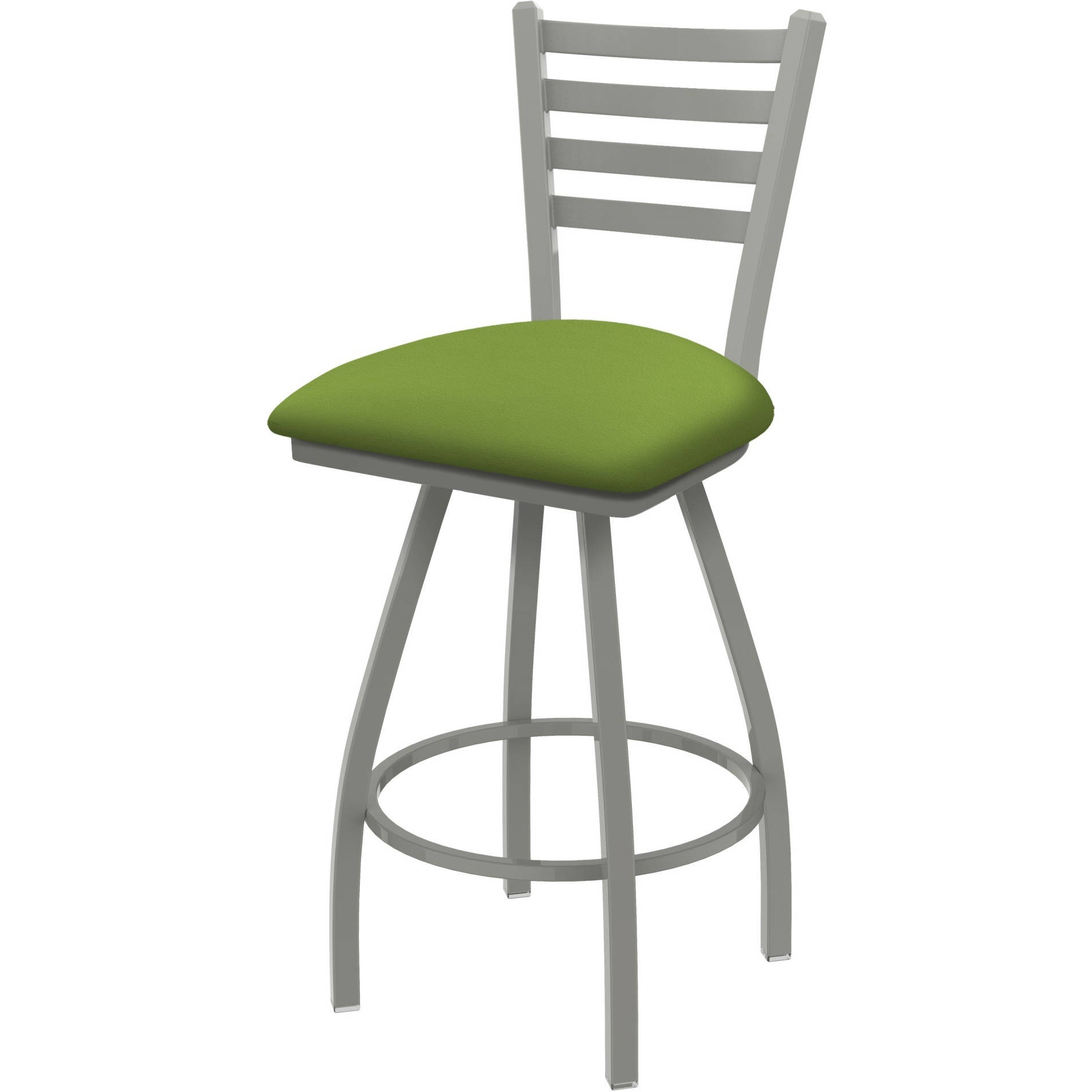 XL 410 Jackie 30" Swivel Bar Stool with Anodized Nickel Finish and Canter Kiwi Green Seat