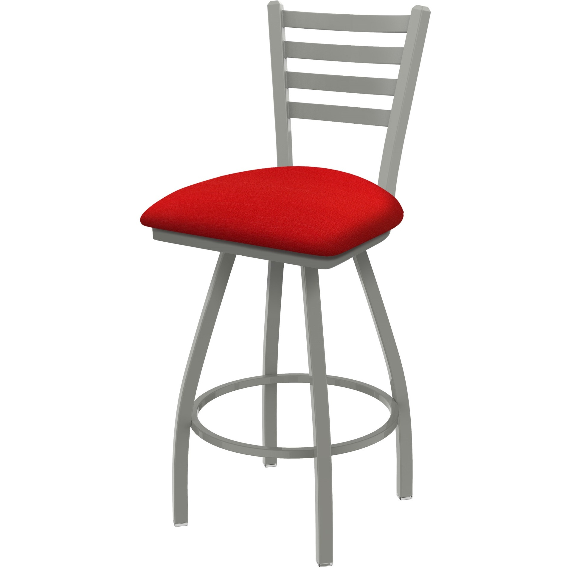 XL 410 Jackie 30" Swivel Bar Stool with Anodized Nickel Finish and Canter Red Seat