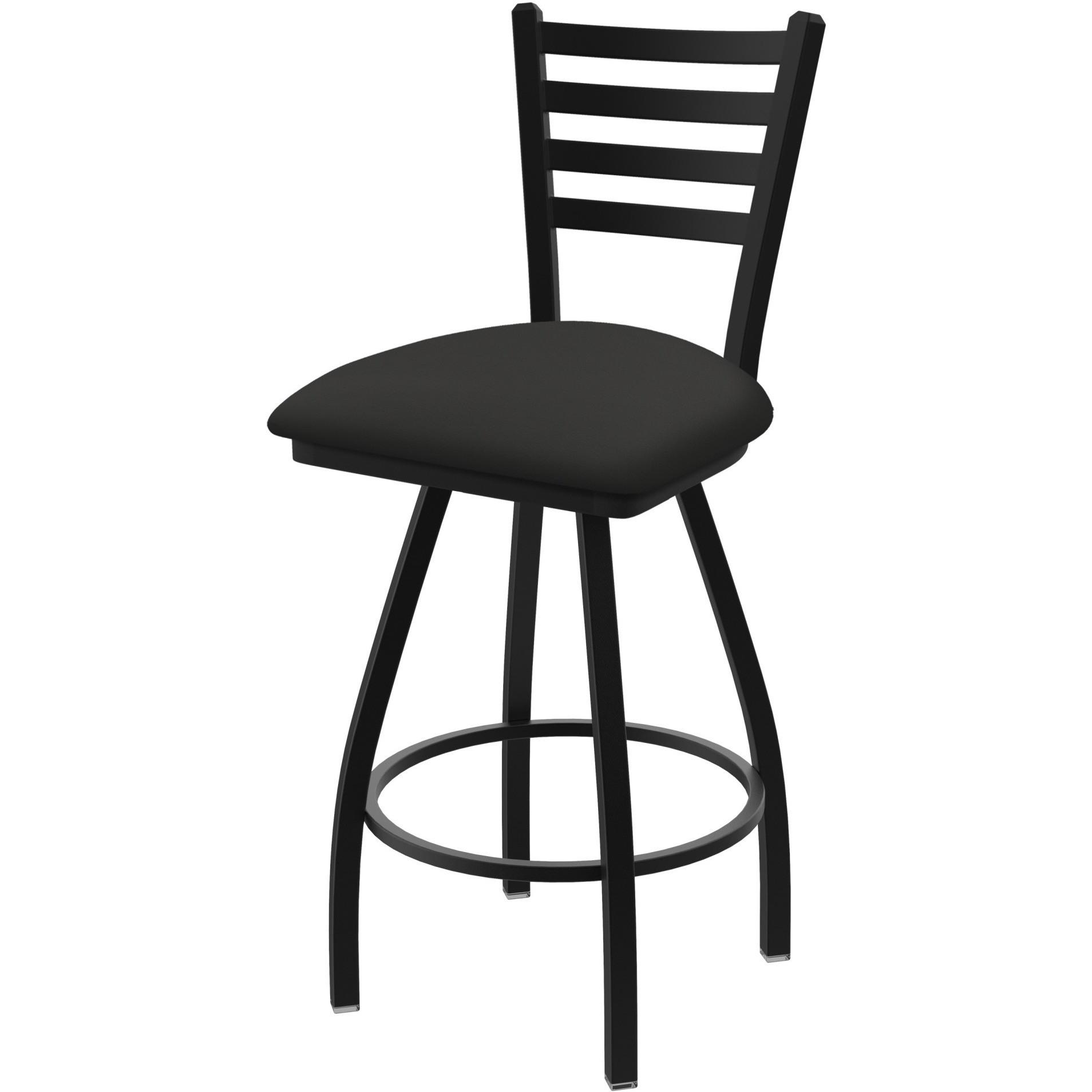 XL 410 Jackie 30" Swivel Bar Stool with Black Wrinkle Finish and Canter Iron Seat