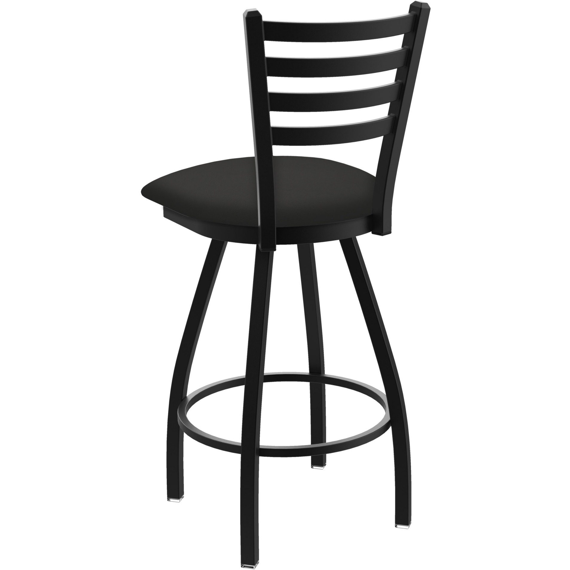 XL 410 Jackie 30" Swivel Bar Stool with Black Wrinkle Finish and Canter Iron Seat