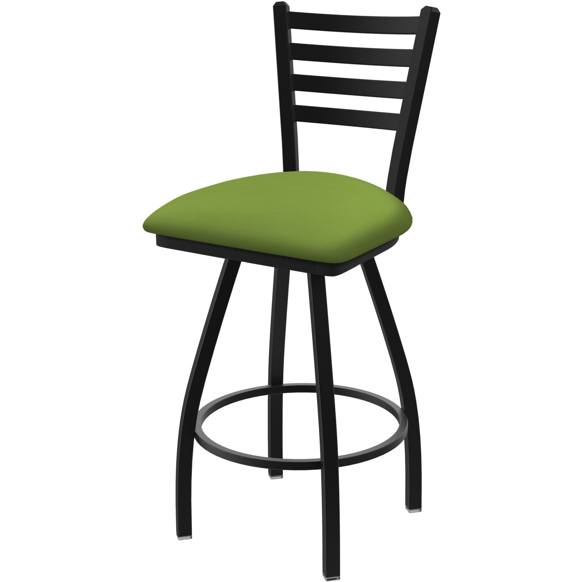 XL 410 Jackie 30" Swivel Bar Stool with Black Wrinkle Finish and Canter Kiwi Green Seat