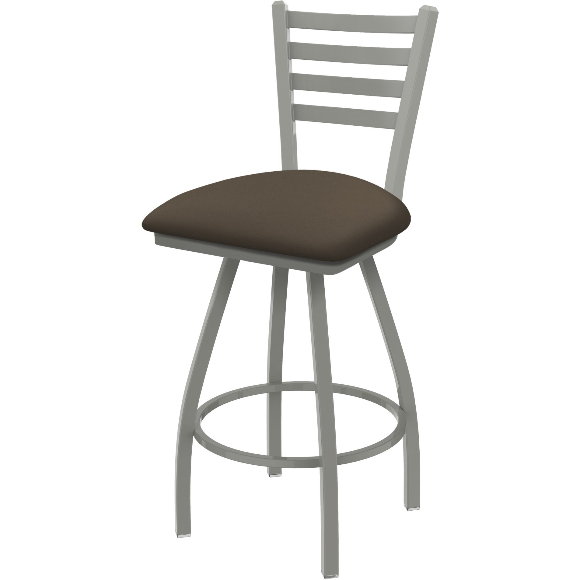 XL 410 Jackie 36" Swivel Extra Tall Bar Stool with Anodized Nickel Finish and Canter Earth Seat