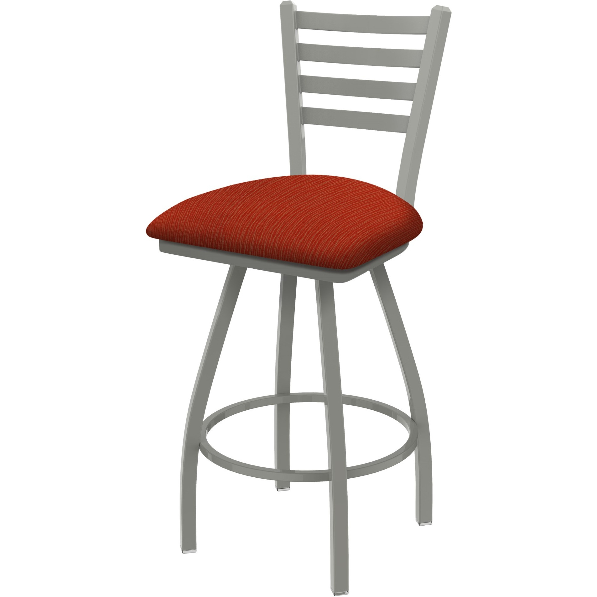 XL 410 Jackie 36" Swivel Extra Tall Bar Stool with Anodized Nickel Finish and Graph Poppy Seat