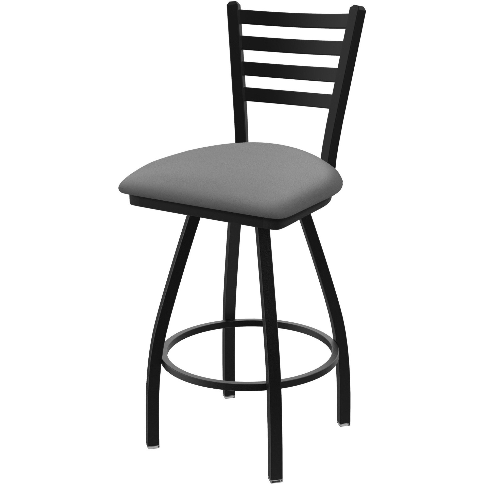 XL 410 Jackie 36" Swivel Extra Tall Bar Stool with Black Wrinkle Finish and Canter Folkstone Grey Seat