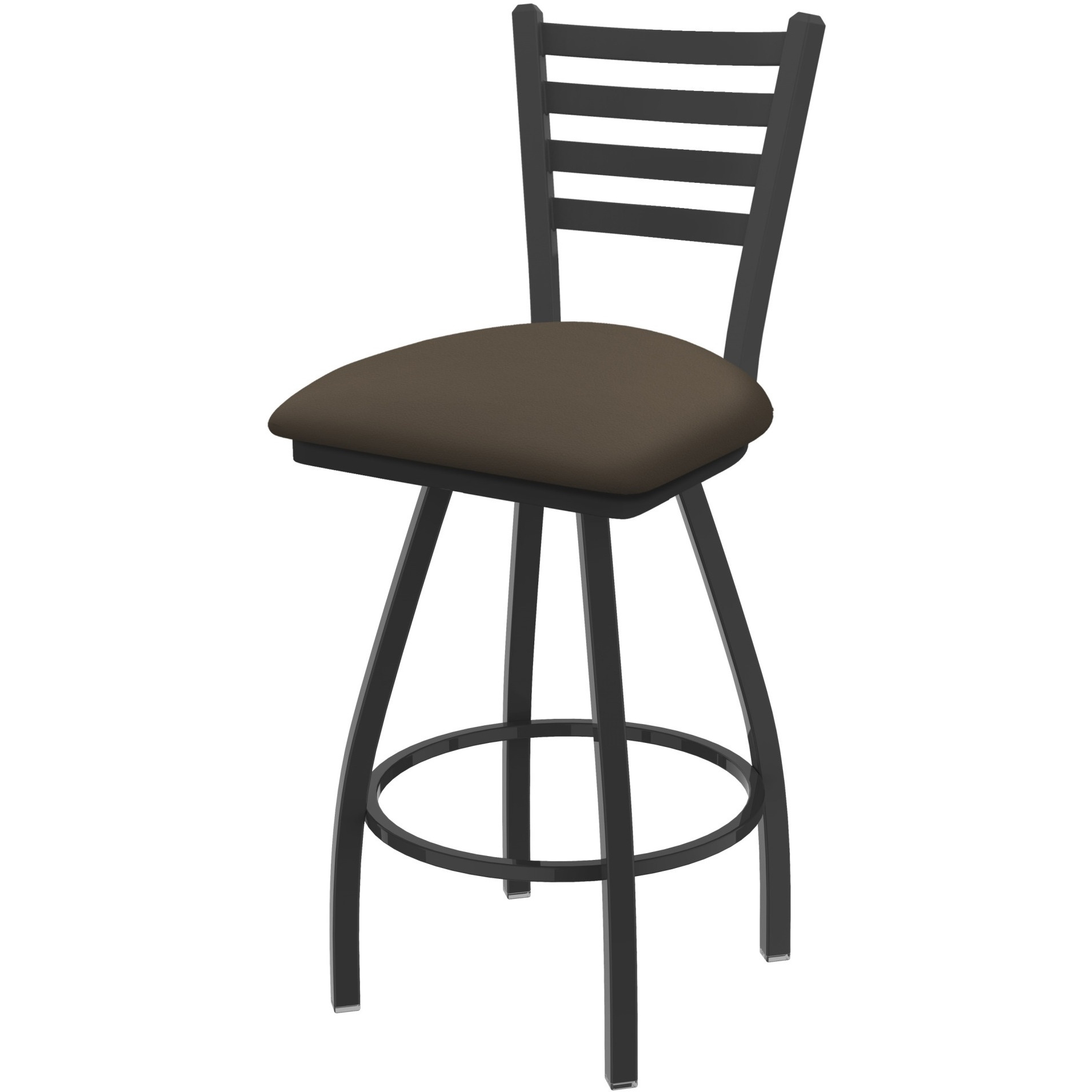 XL 410 Jackie 36" Swivel Extra Tall Bar Stool with Pewter Finish and Canter Earth Seat