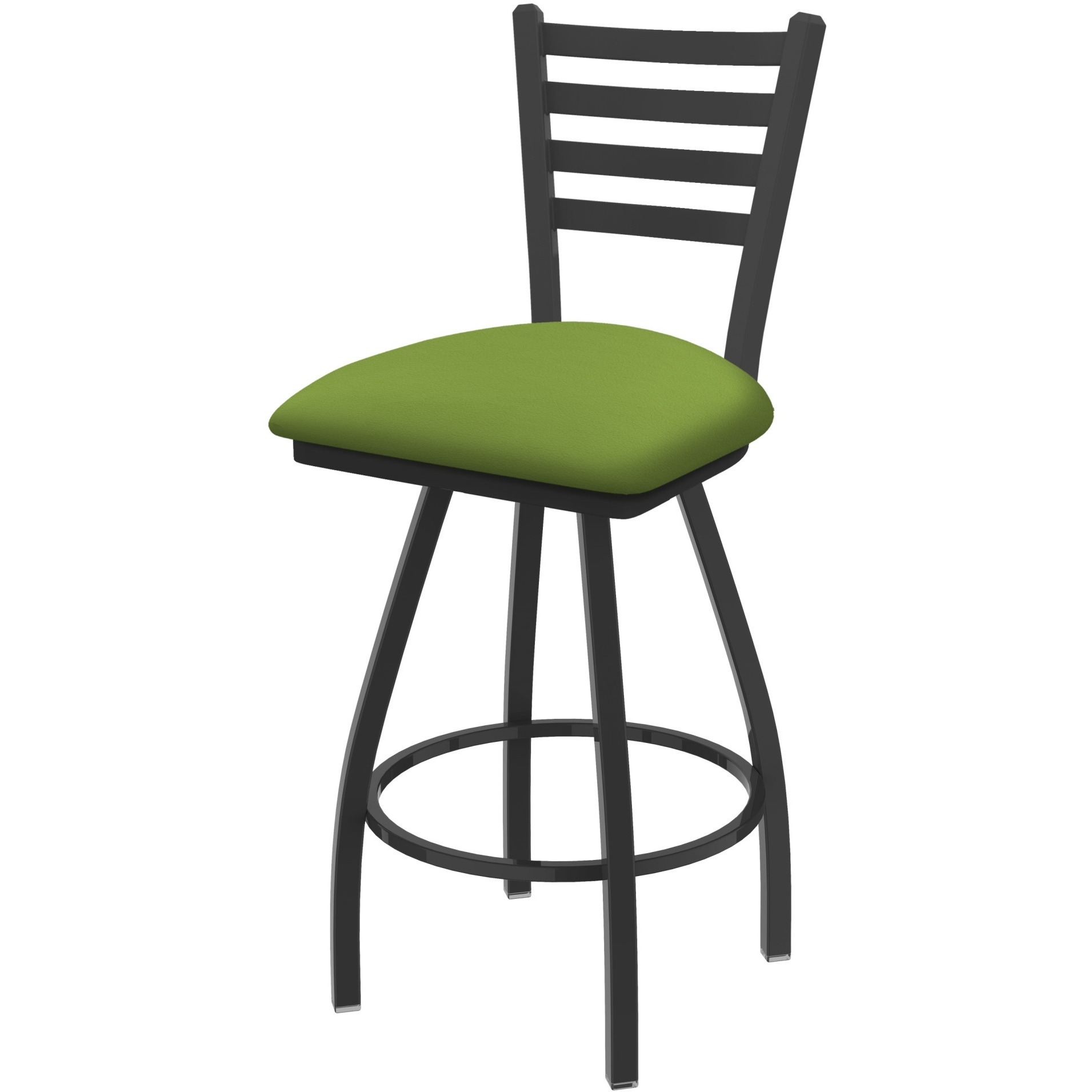 XL 410 Jackie 36" Swivel Extra Tall Bar Stool with Pewter Finish and Canter Kiwi Green Seat