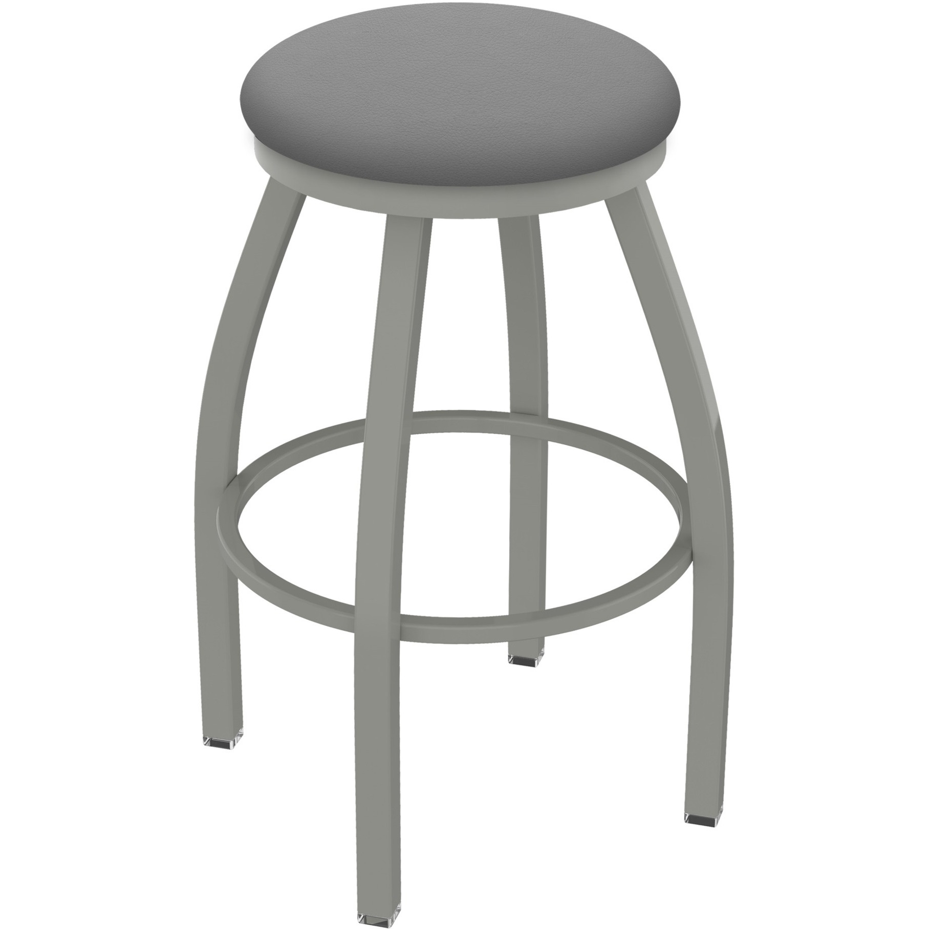 XL 802 Misha 30" Swivel Bar Stool with Anodized Nickel Finish and Canter Folkstone Grey Seat
