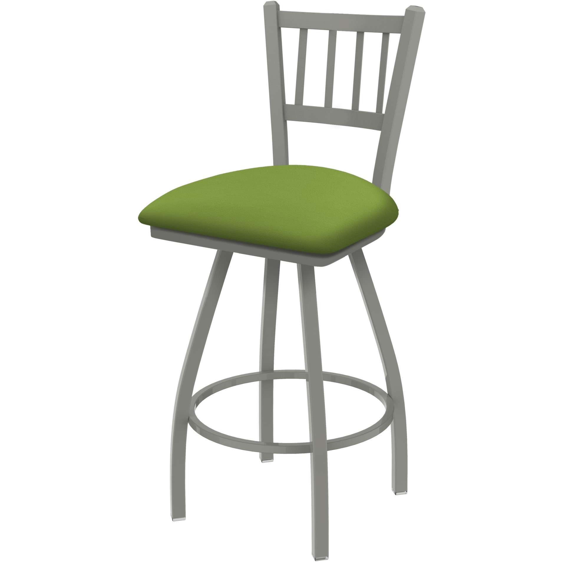 XL 810 Contessa 30" Swivel Bar Stool with Anodized Nickel Finish and Canter Kiwi Green Seat