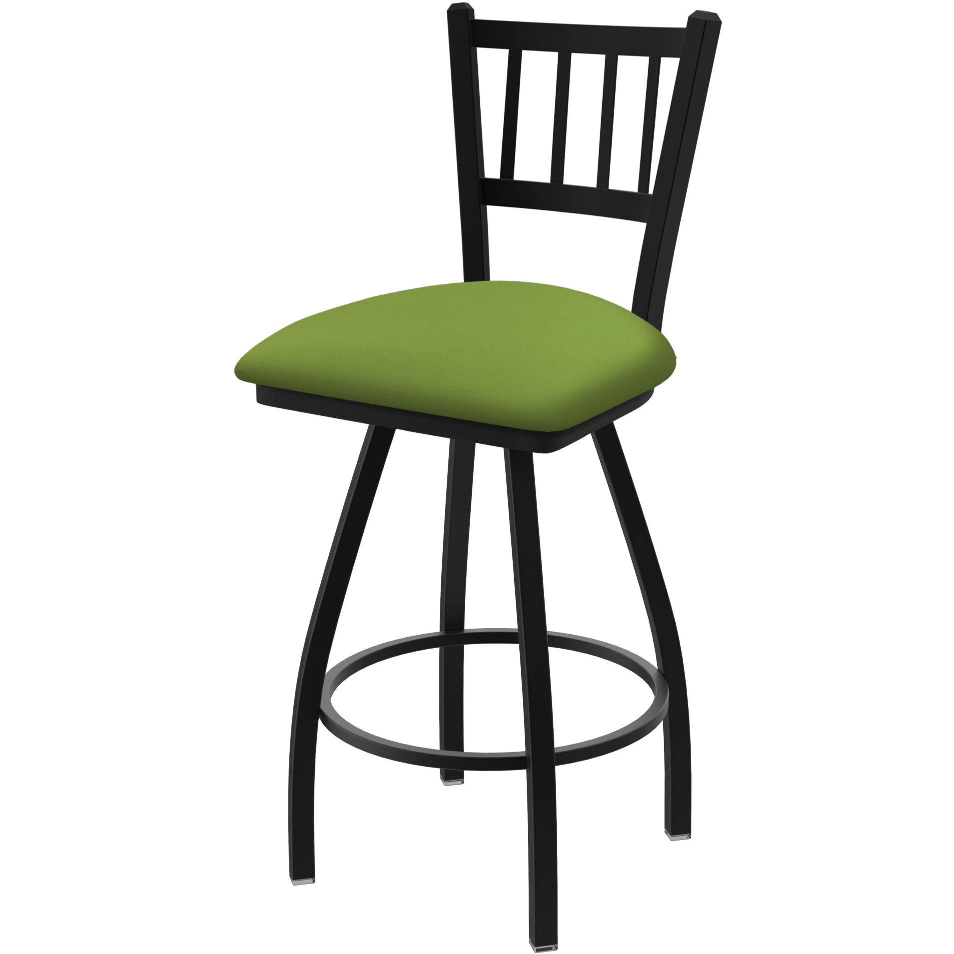 XL 810 Contessa 30" Swivel Bar Stool with Black Wrinkle Finish and Canter Kiwi Green Seat