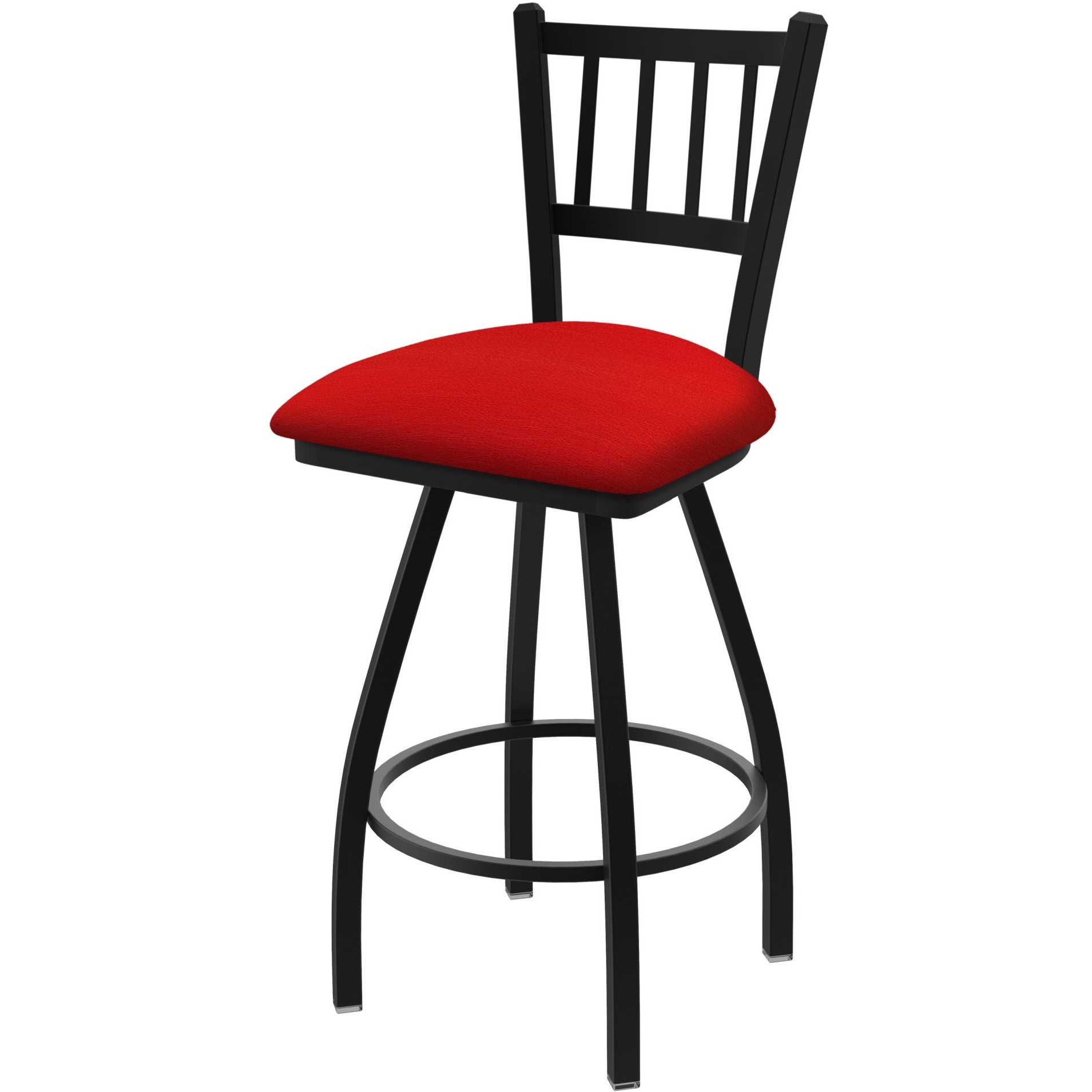 XL 810 Contessa 30" Swivel Bar Stool with Black Wrinkle Finish and Canter Red Seat