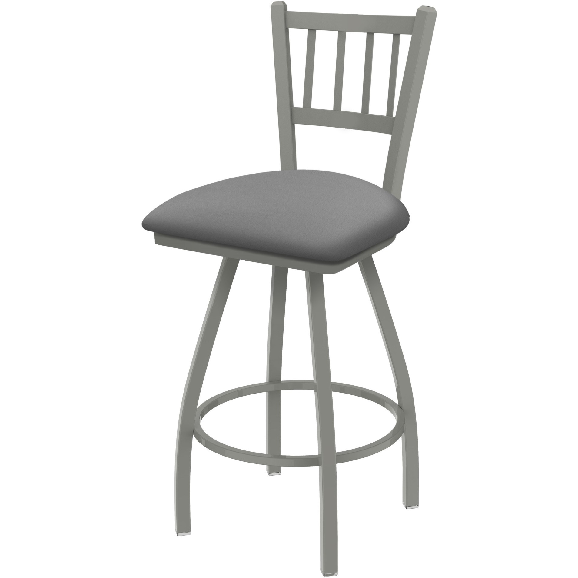 XL 810 Contessa 36" Swivel Extra Tall Bar Stool with Anodized Nickel Finish and Canter Folkstone Grey Seat