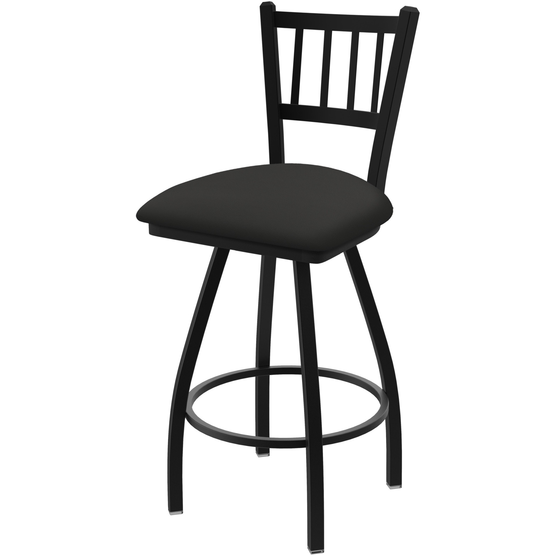 XL 810 Contessa 36" Swivel Extra Tall Bar Stool with Black Wrinkle Finish and Canter Iron Seat