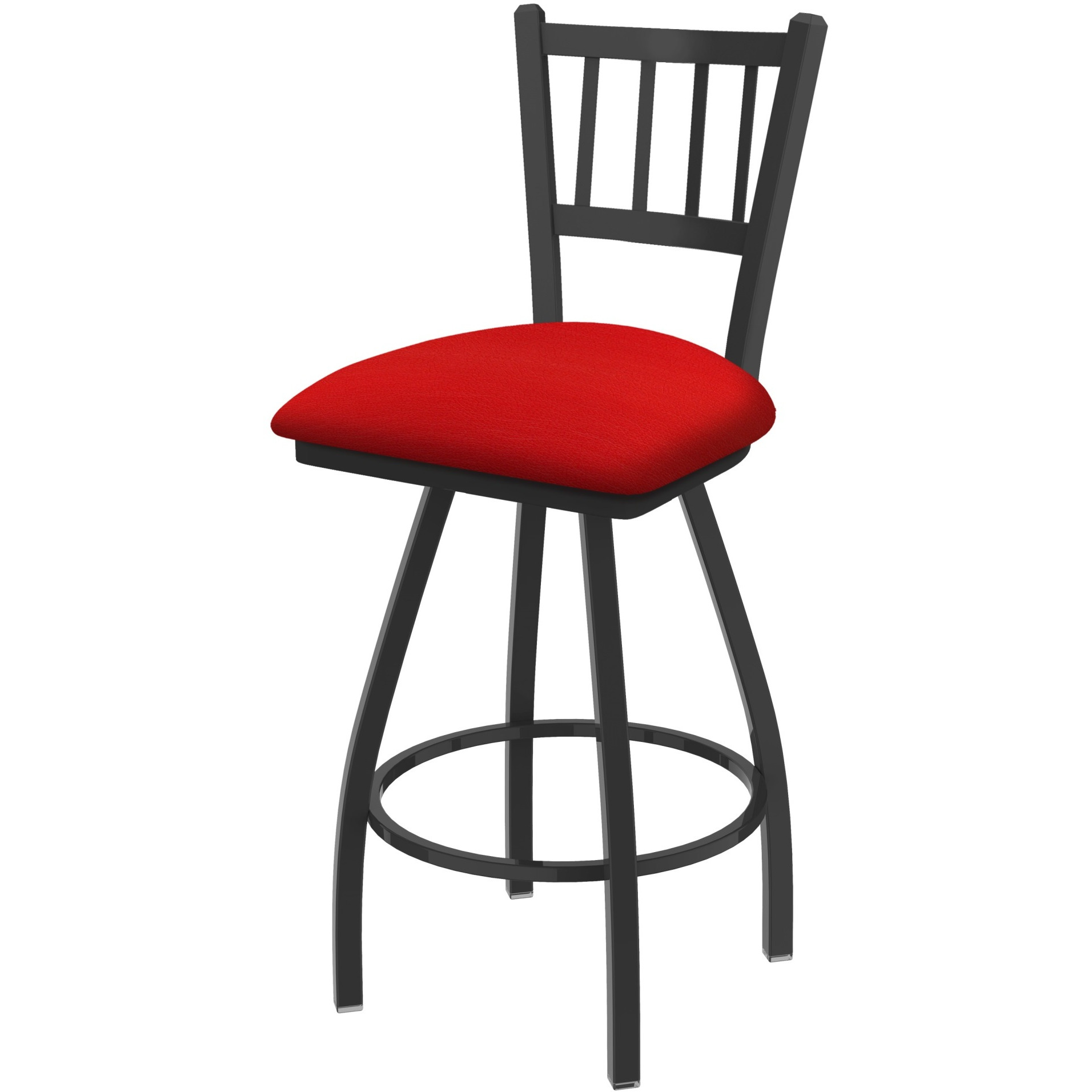 XL 810 Contessa 36" Swivel Extra Tall Bar Stool with Pewter Finish and Canter Red Seat