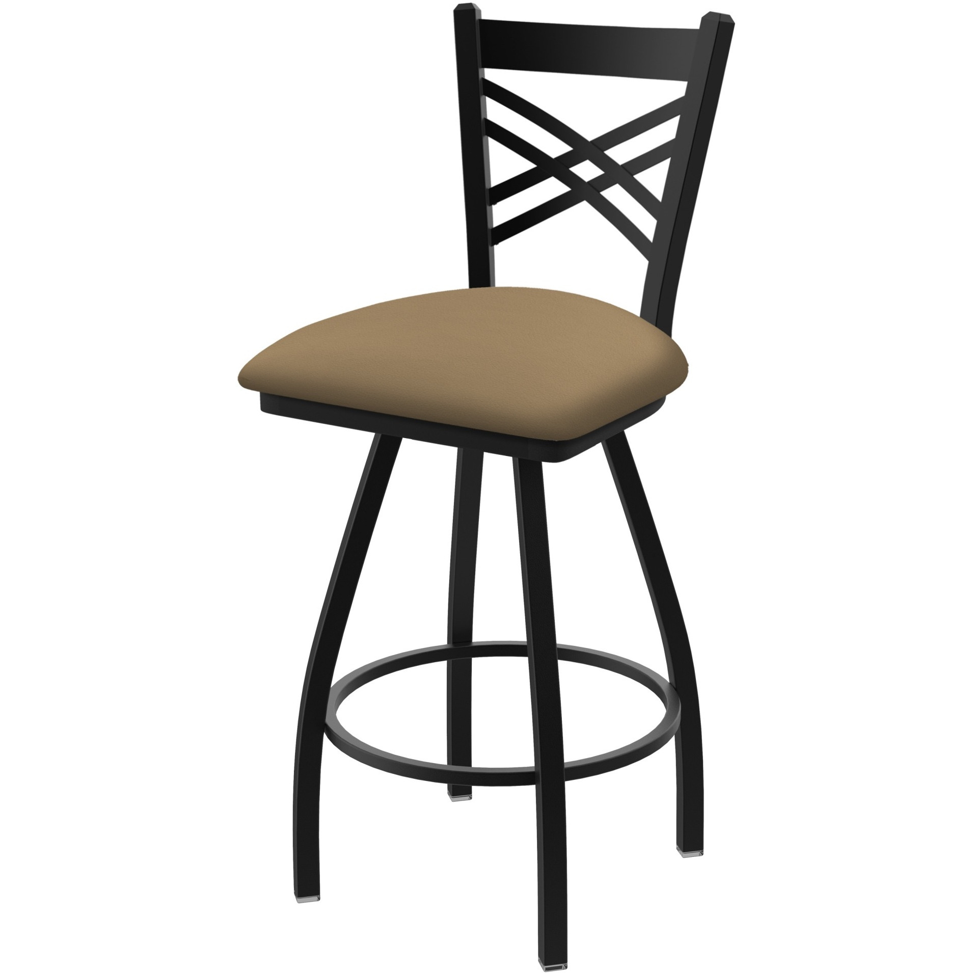 XL 820 Catalina 25" Swivel Counter Stool with Black Wrinkle Finish and Canter Sand Seat