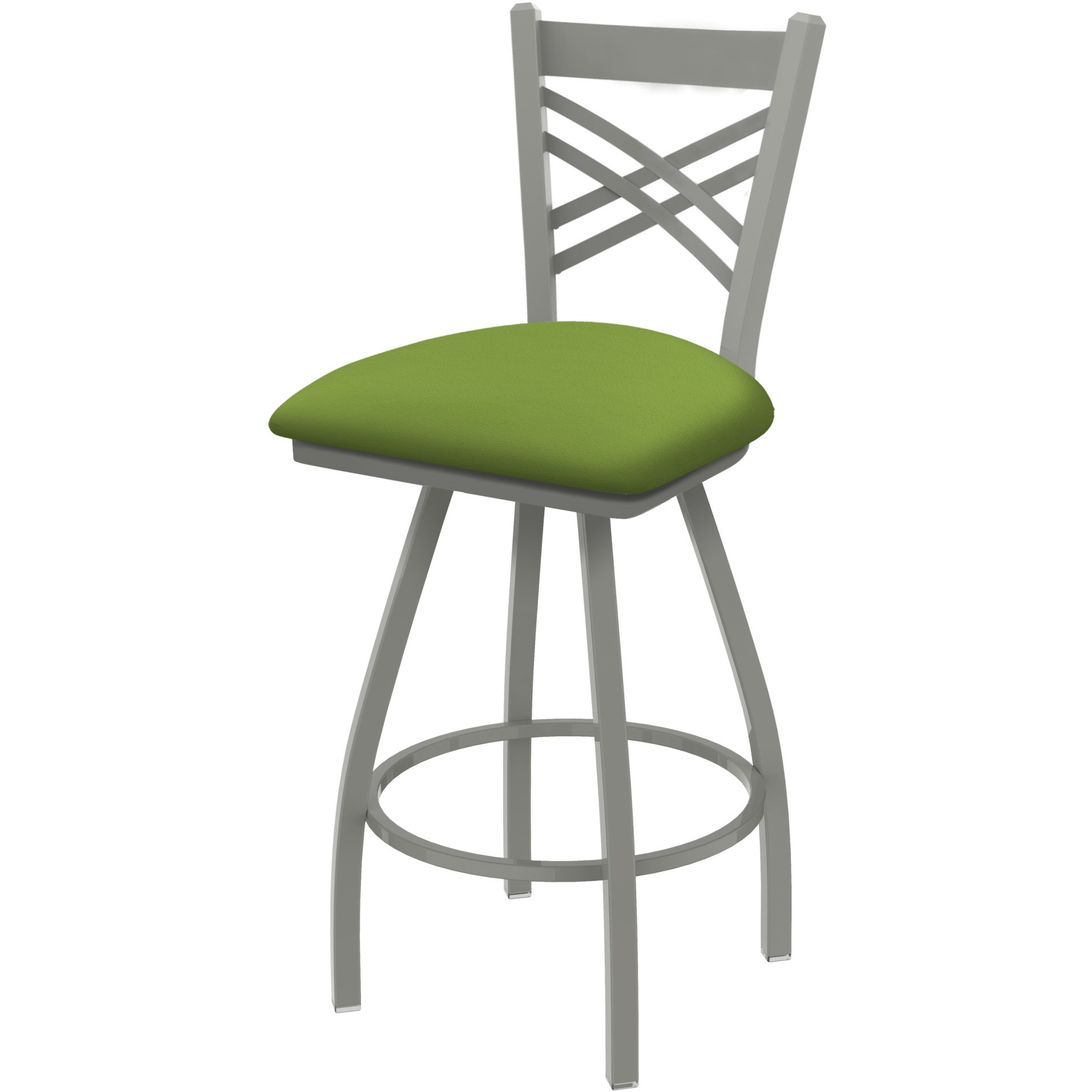 XL 820 Catalina 30" Swivel Bar Stool with Anodized Nickel Finish and Canter Kiwi Green Seat