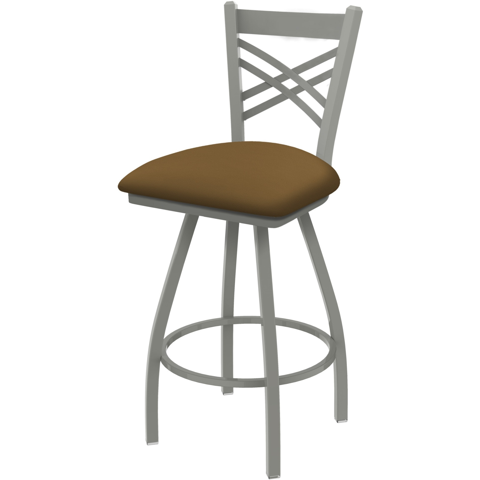 XL 820 Catalina 30" Swivel Bar Stool with Anodized Nickel Finish and Canter Saddle Seat