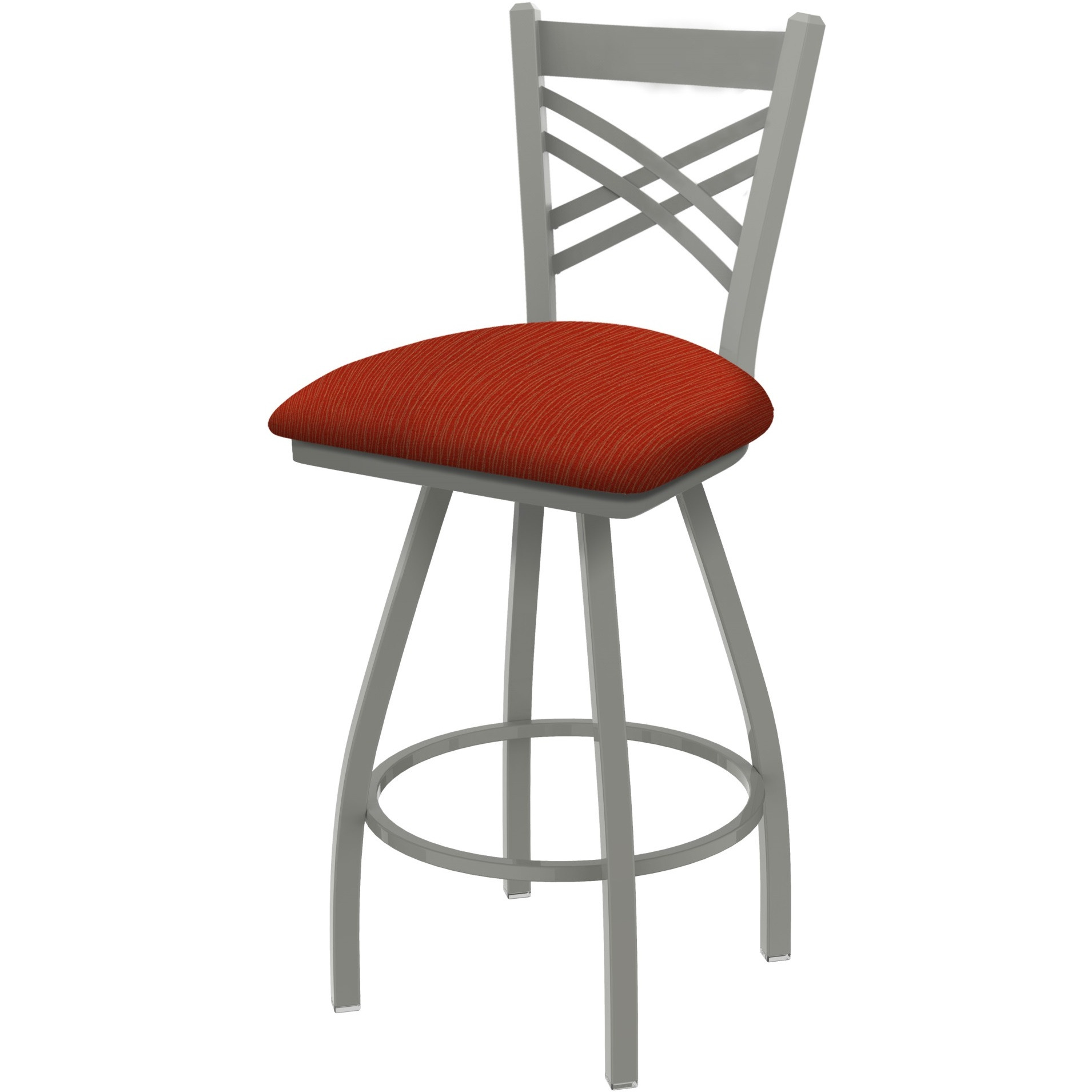 XL 820 Catalina 30" Swivel Bar Stool with Anodized Nickel Finish and Graph Poppy Seat