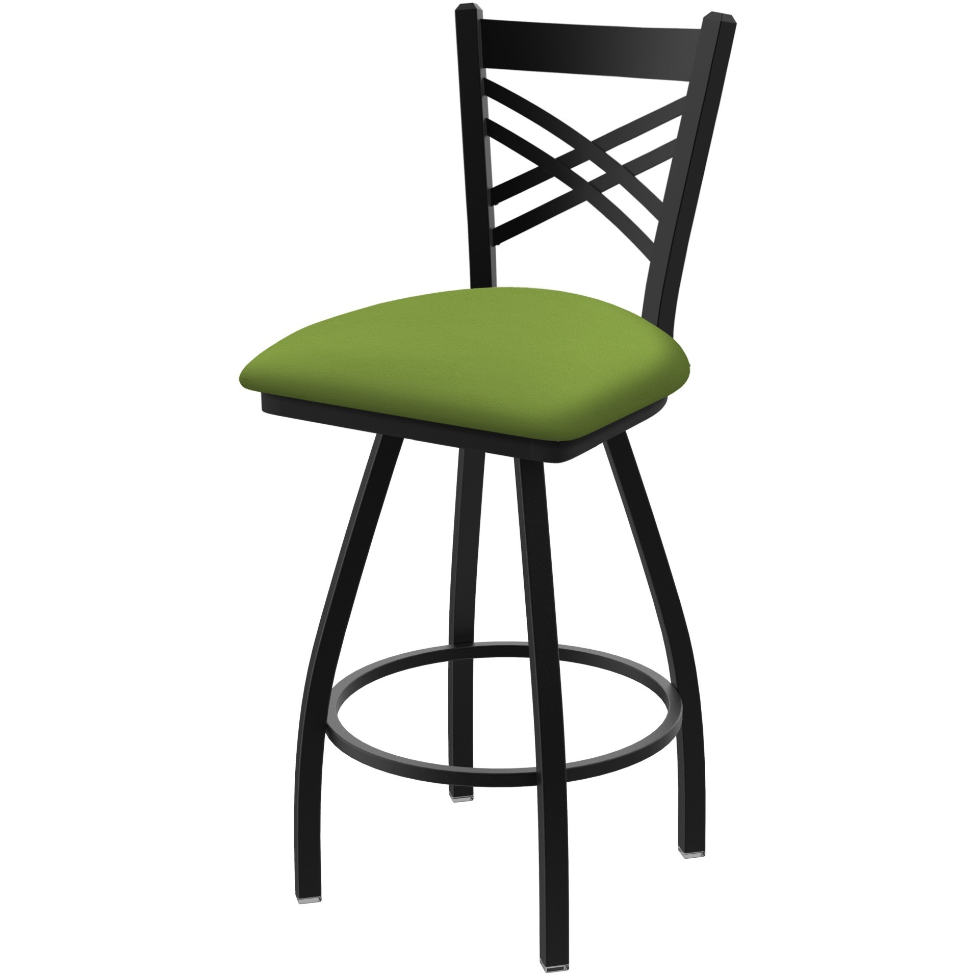 XL 820 Catalina 30" Swivel Bar Stool with Black Wrinkle Finish and Canter Kiwi Green Seat
