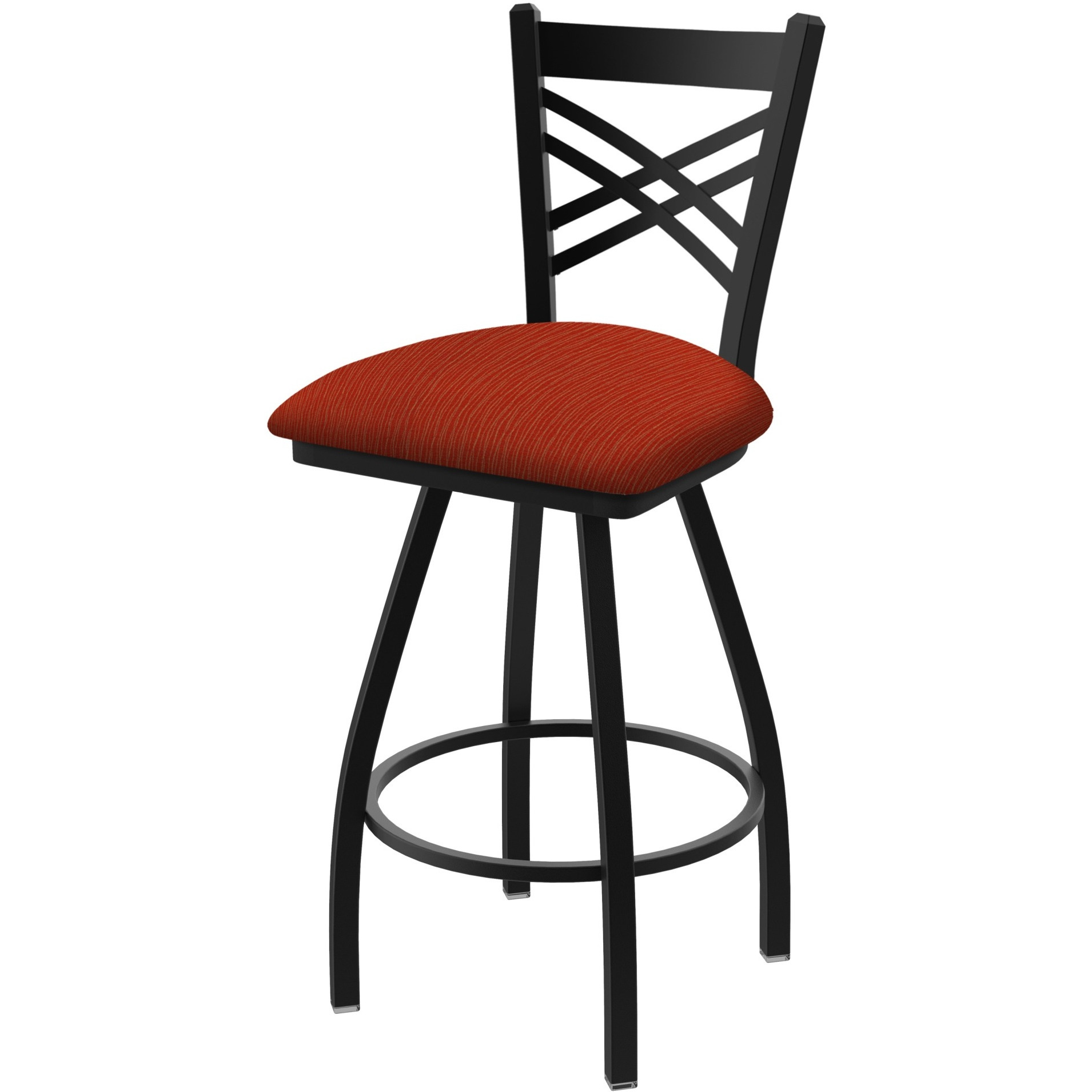 XL 820 Catalina 30" Swivel Bar Stool with Black Wrinkle Finish and Graph Poppy Seat