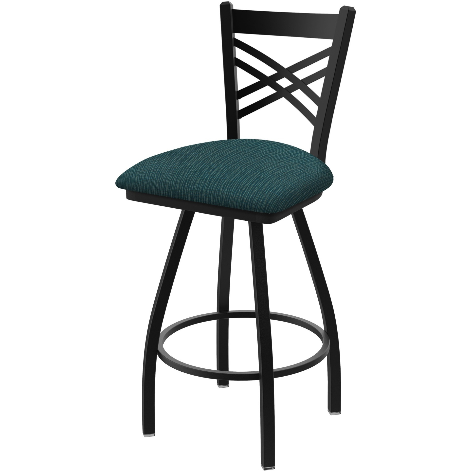 XL 820 Catalina 30" Swivel Bar Stool with Black Wrinkle Finish and Graph Tidal Seat