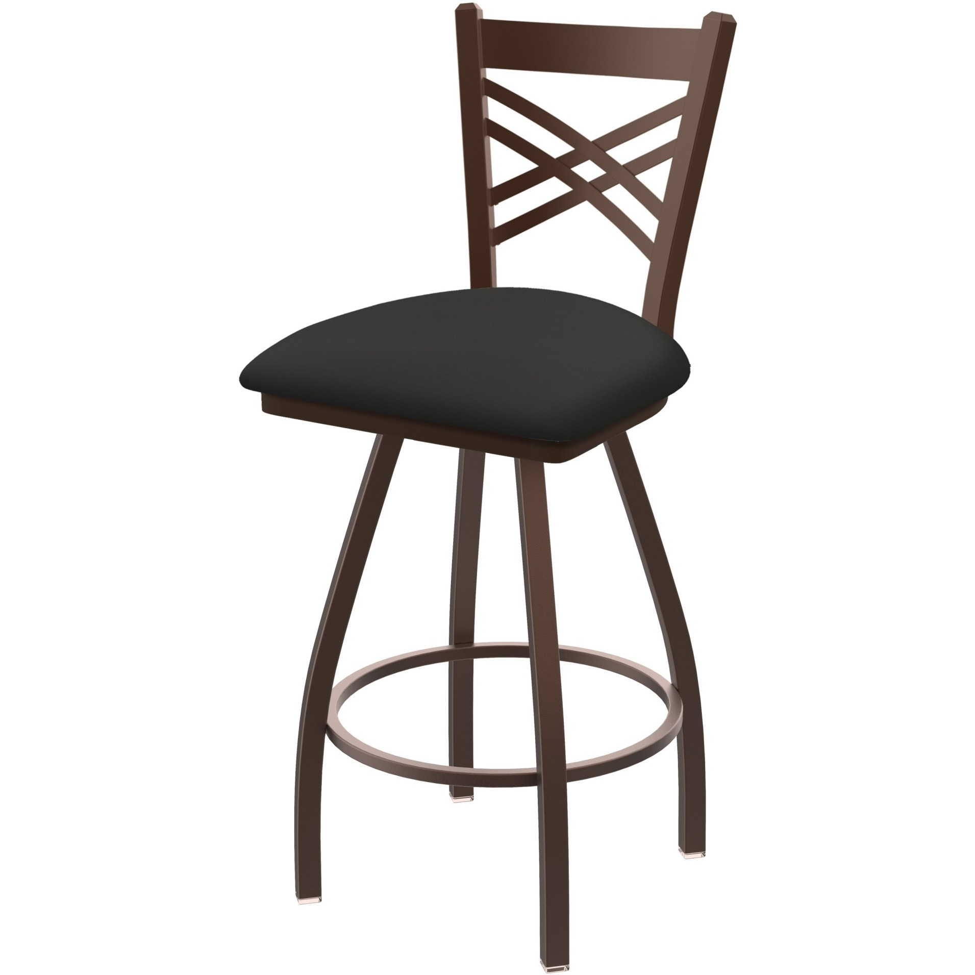 XL 820 Catalina 36" Swivel Extra Tall Bar Stool with Bronze Finish and Canter Iron Seat