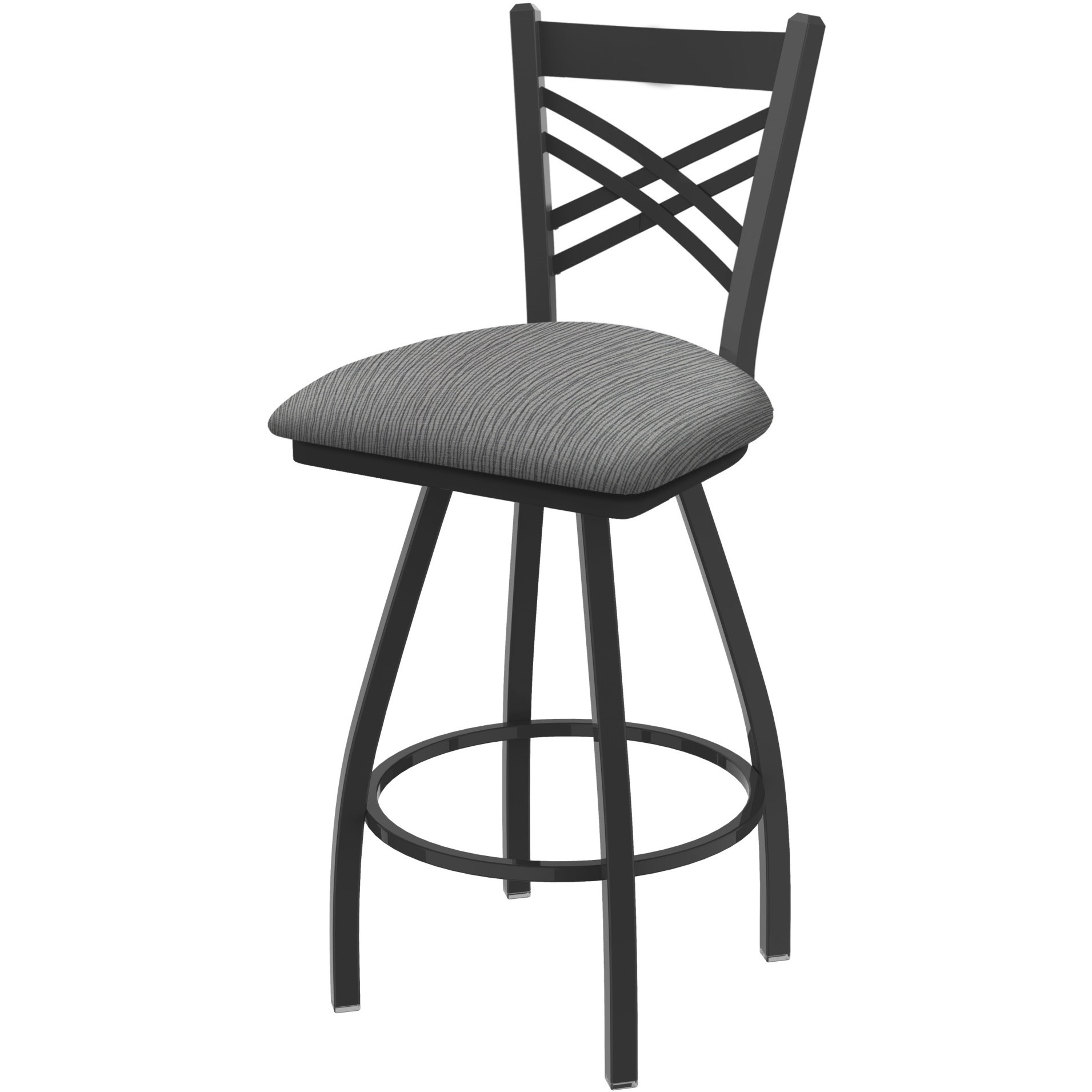 XL 820 Catalina 36" Swivel Extra Tall Bar Stool with Pewter Finish and Graph Alpine Seat