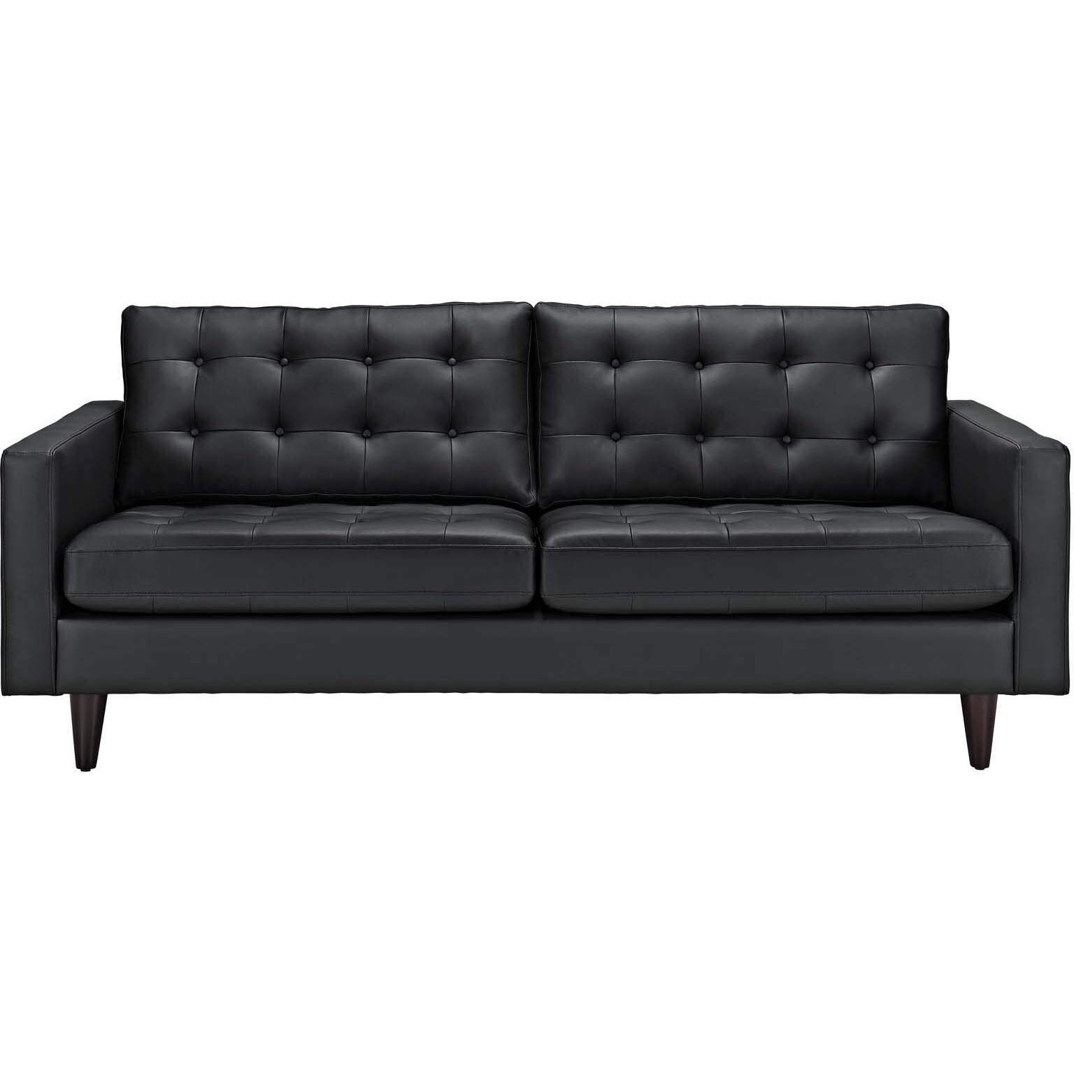 Empress Bonded Leather Sofa - Black