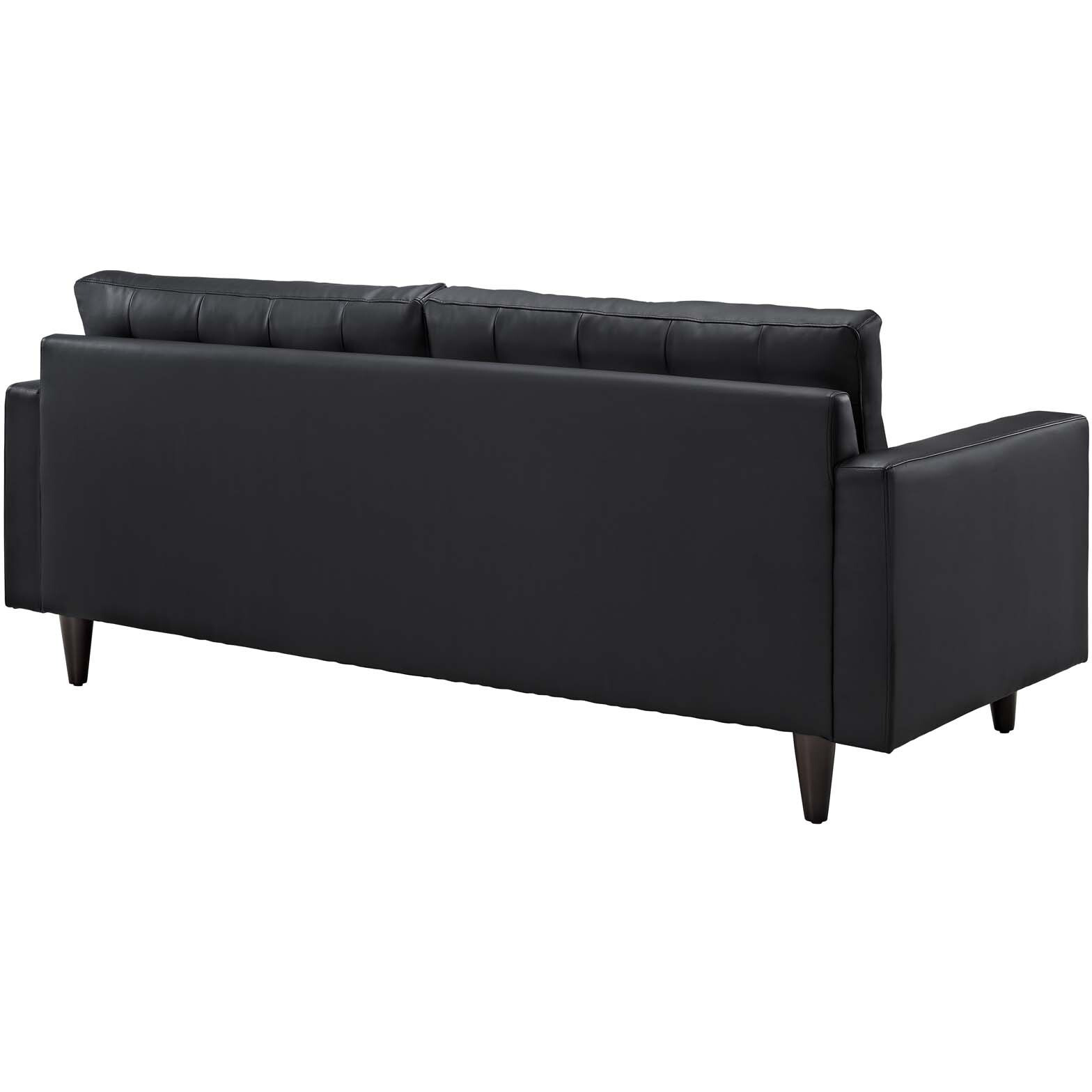 Empress Bonded Leather Sofa - Black