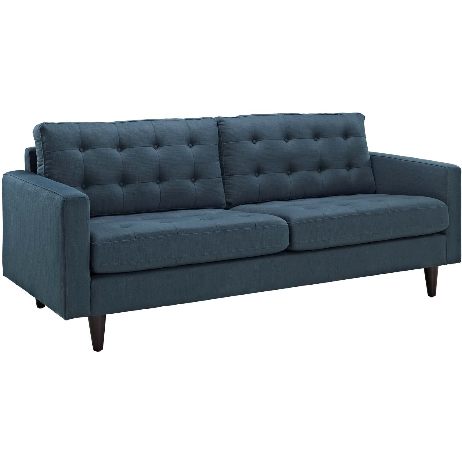 Empress Upholstered Fabric Sofa - Azure