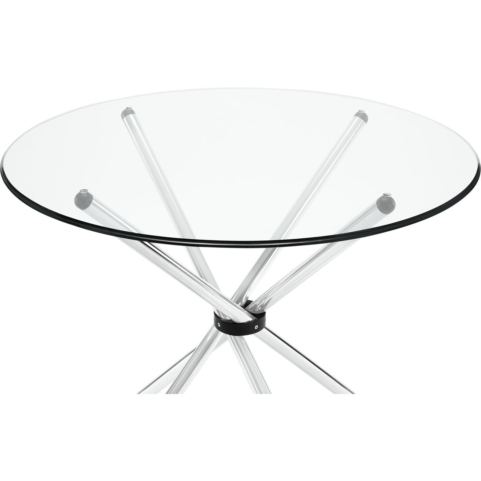 Baton Round Dining Table - Clear