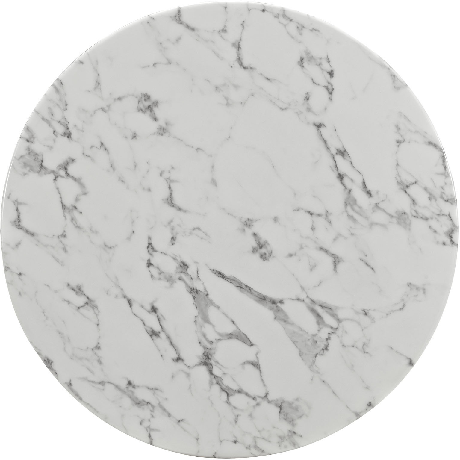 Lippa 36" Round Artificial Marble Dining Table - White