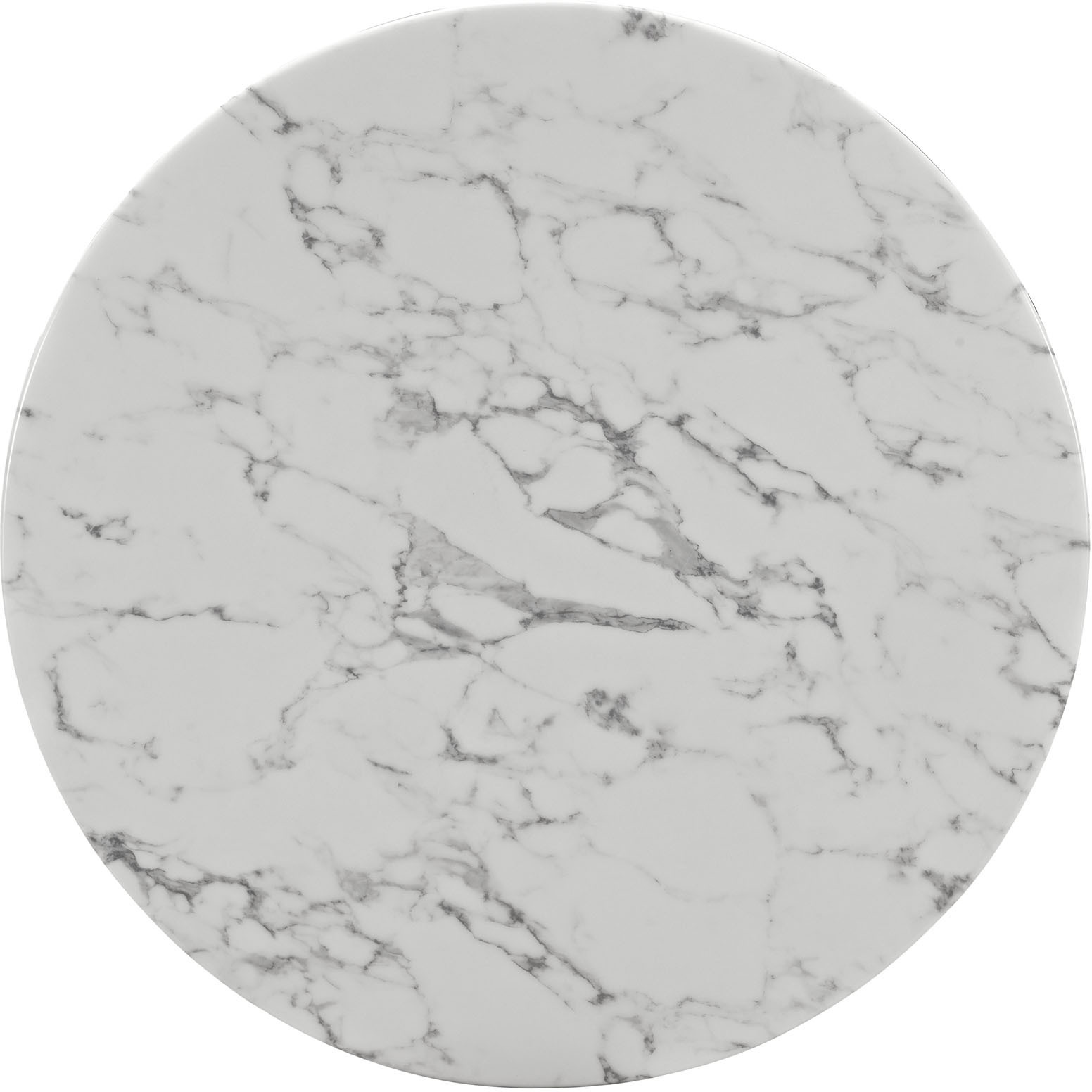 Lippa 40" Round Artificial Marble Dining Table - White