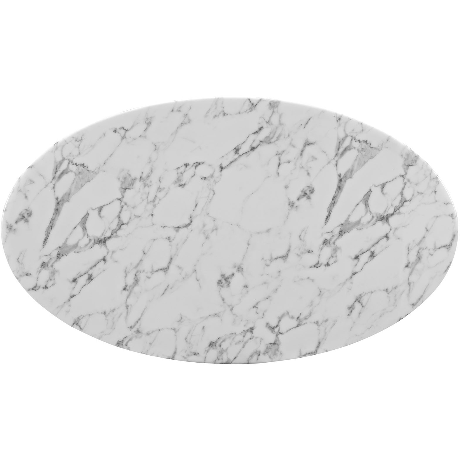 Lippa 54" Oval Artificial Marble Dining Table - White