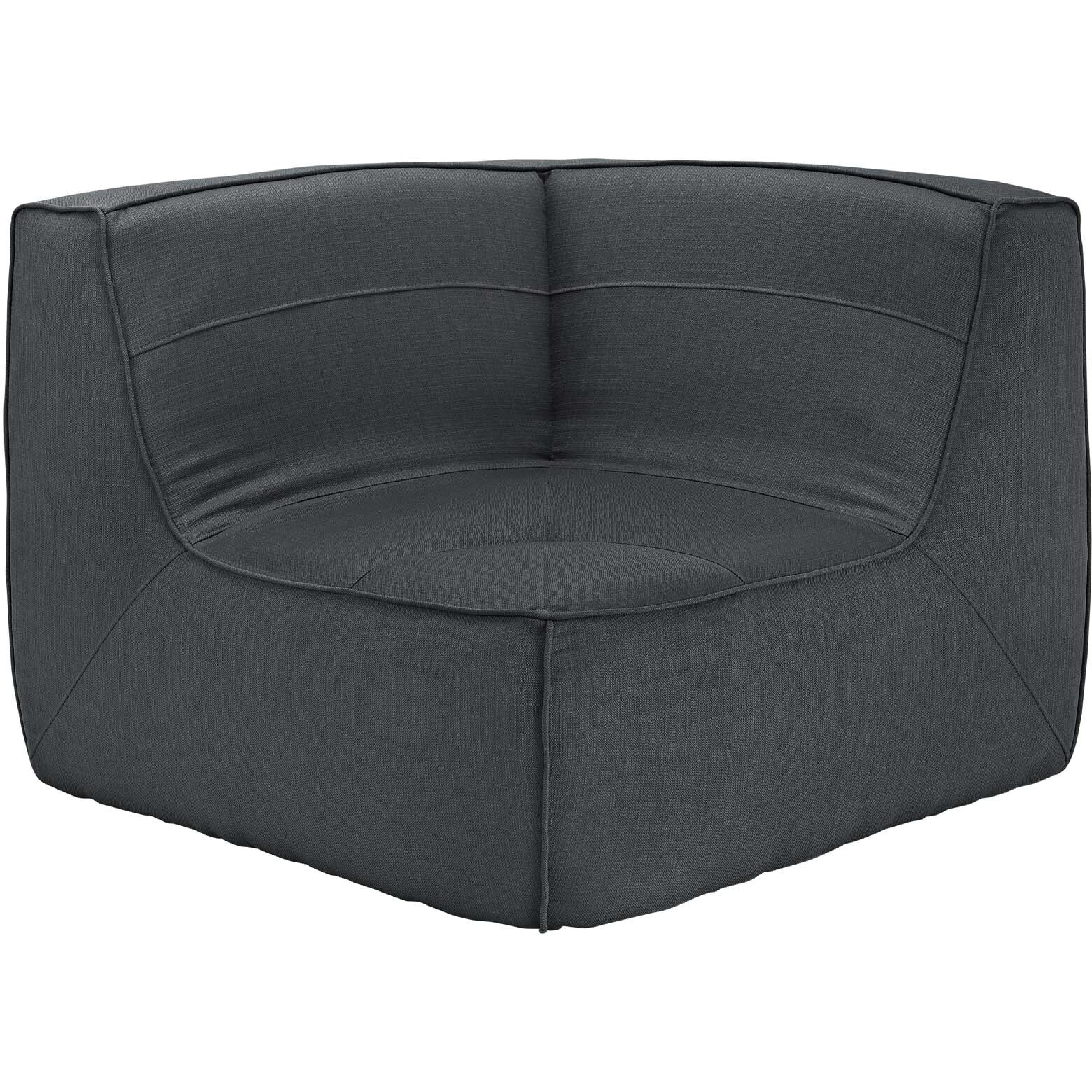 Align Upholstered Fabric Corner Sofa - Charcoal