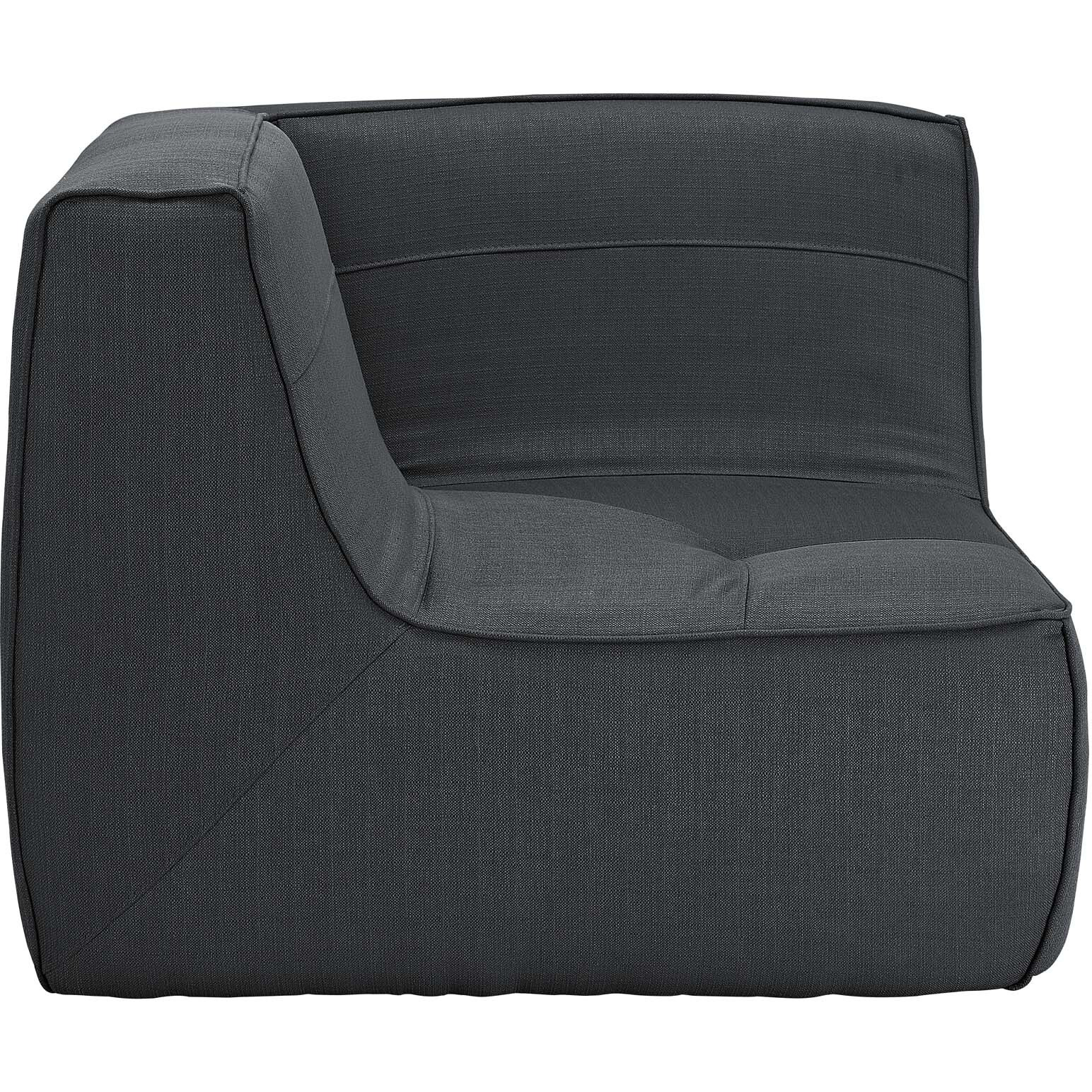Align Upholstered Fabric Corner Sofa - Charcoal