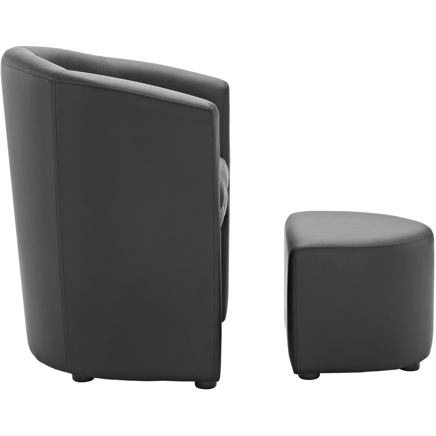 Divulge Armchair and Ottoman - Black